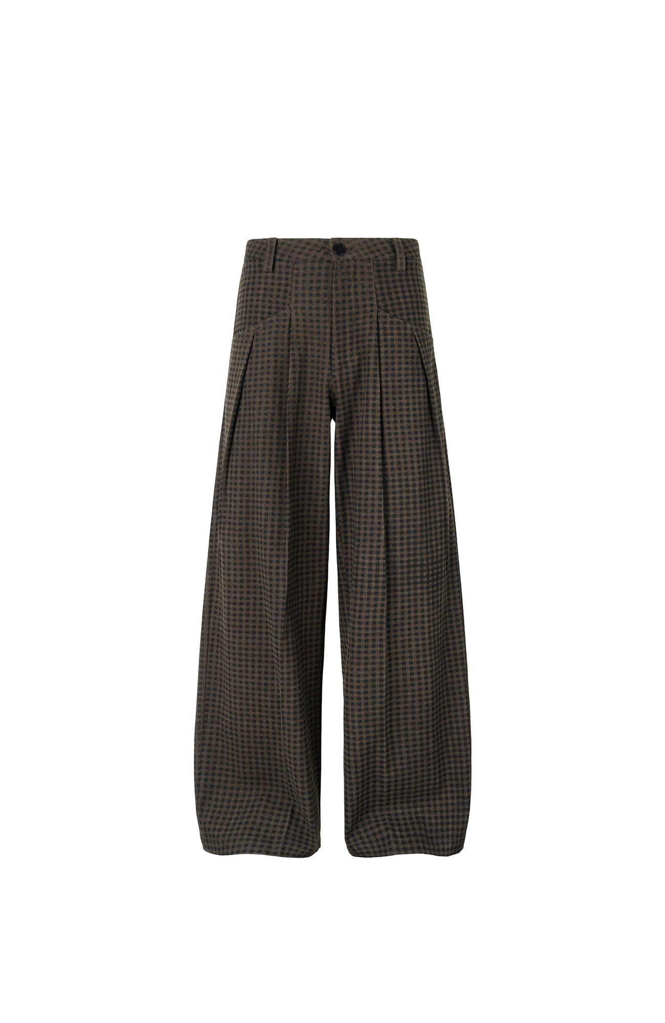 OKAYTHXBYE Retro Checks Double-Pleated Trousers, premium urban and streetwear designers apparel on PROJECTISR.com, OKAYTHXBYE