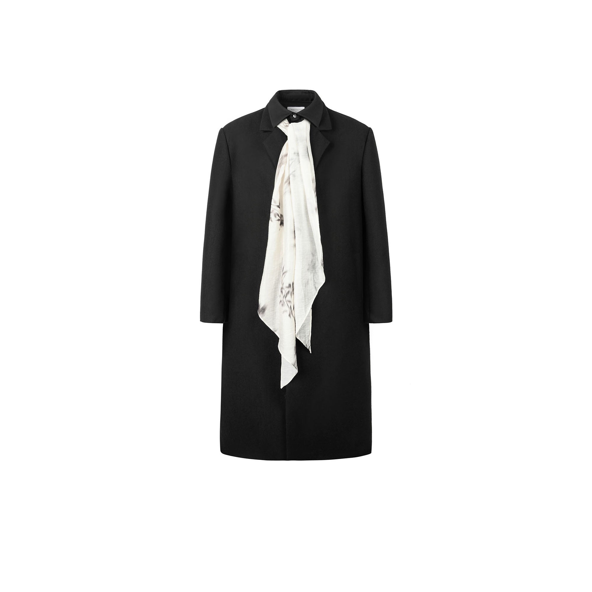 OKAYTHXBYE Detachable Scarf Wool-Blend Overcoat