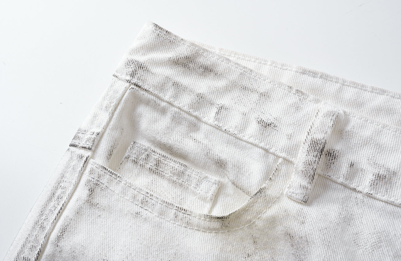 REBEL WAVE Distressed Stacked Flared Jeans