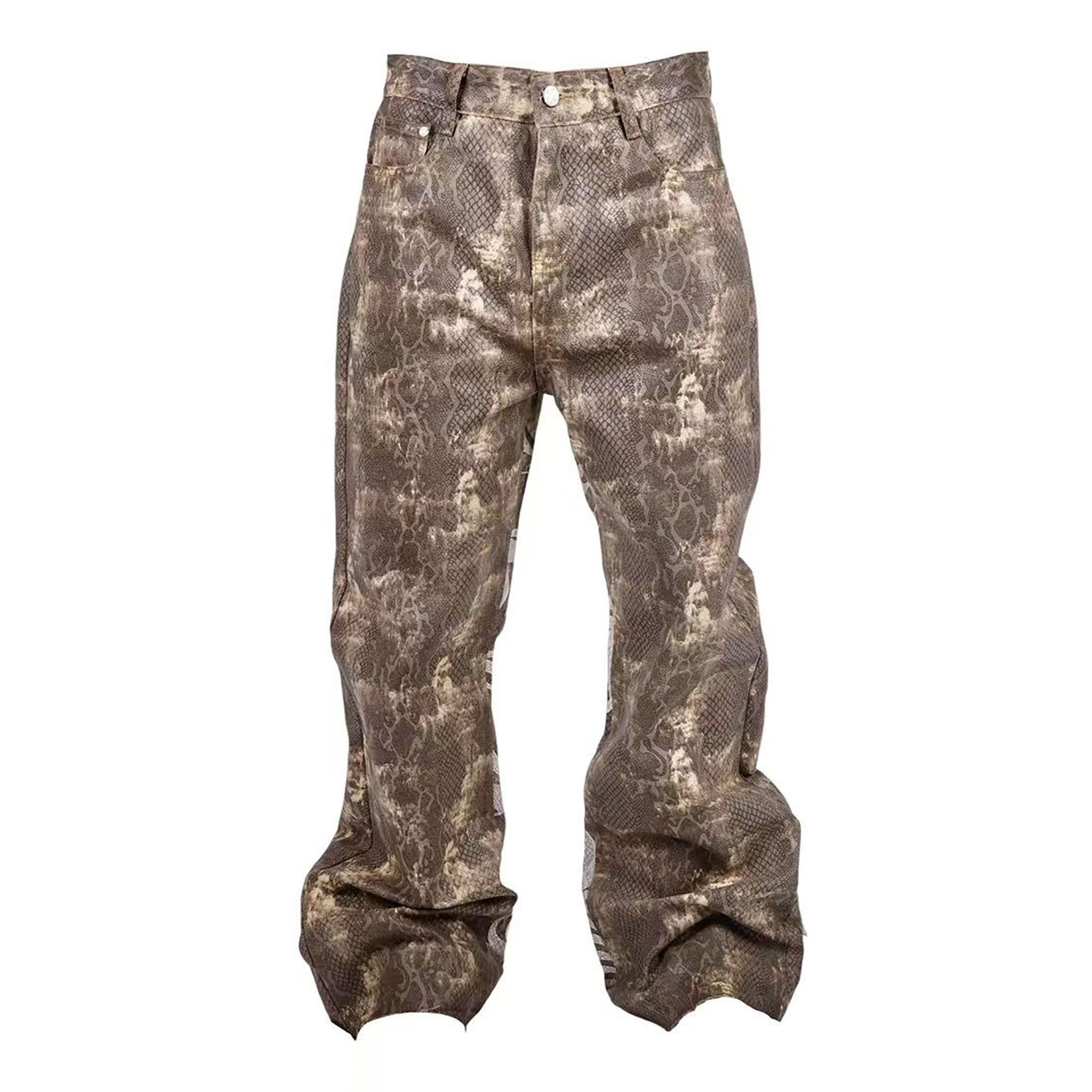 VINKID Snakeskin Waxed Baggy Pants, premium urban and streetwear designers apparel on PROJECTISR.com, VINKID
