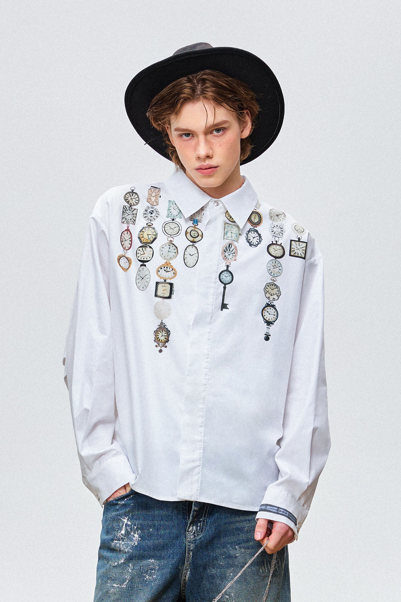 OIPWORD Watch Graphic Long-Sleeve Shirt, premium urban and streetwear designers apparel on PROJECTISR.com, OIPWORD