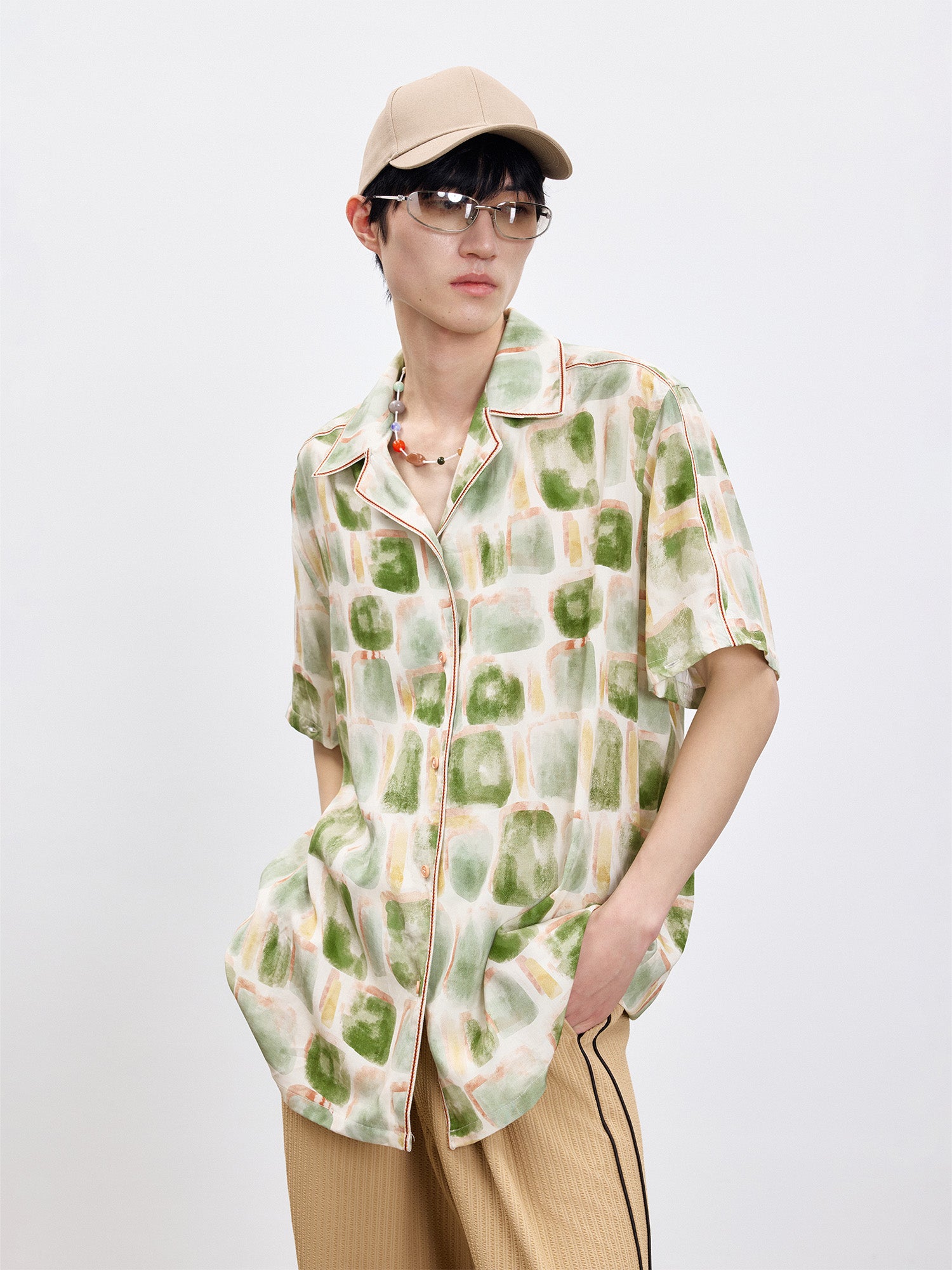 TUIMU Brush-Paint Full-Print Detachable-Sleeve Shirt, premium urban and streetwear designers apparel on PROJECTISR.com, TUIMU