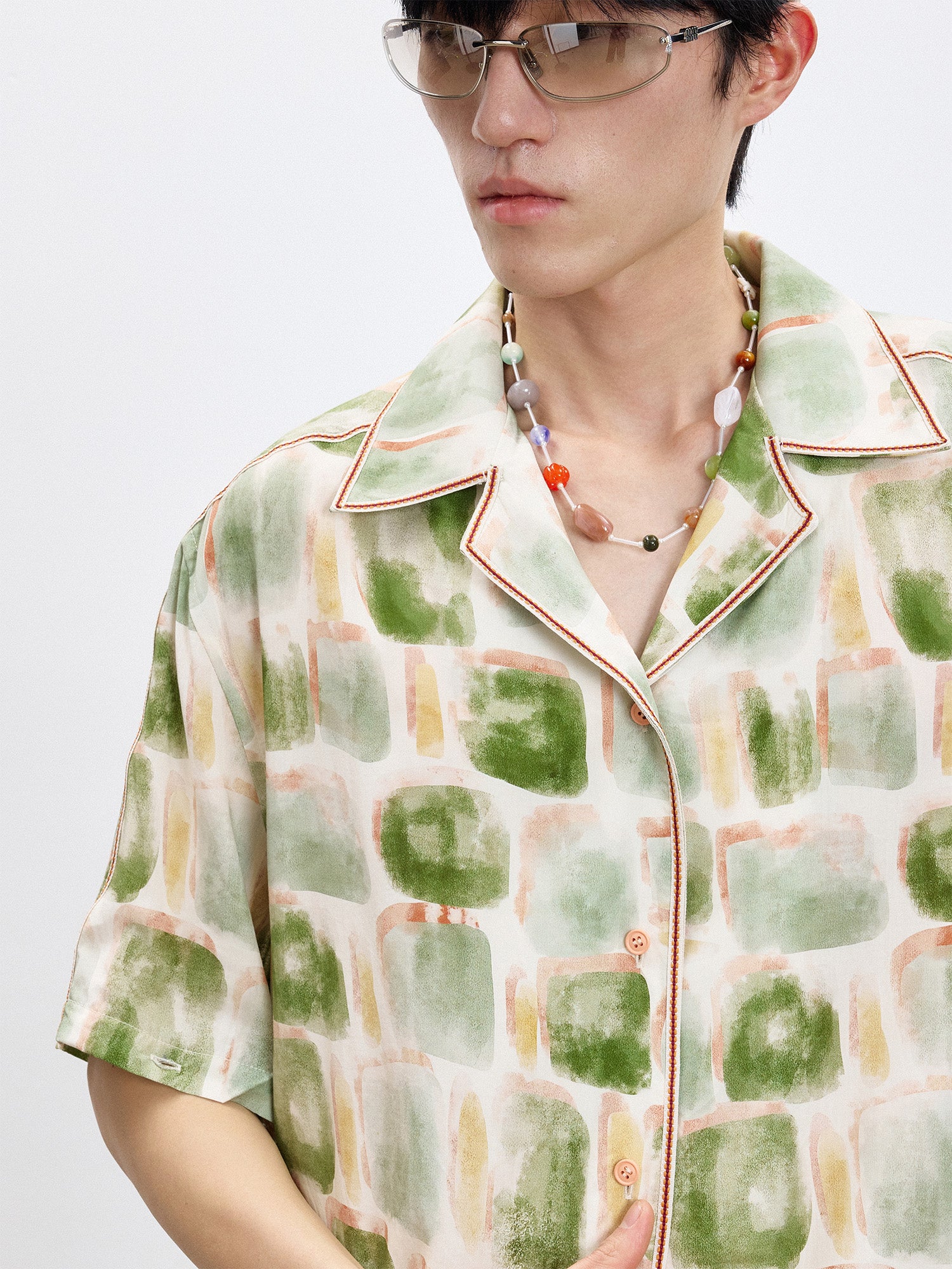 TUIMU Brush-Paint Full-Print Detachable-Sleeve Shirt, premium urban and streetwear designers apparel on PROJECTISR.com, TUIMU