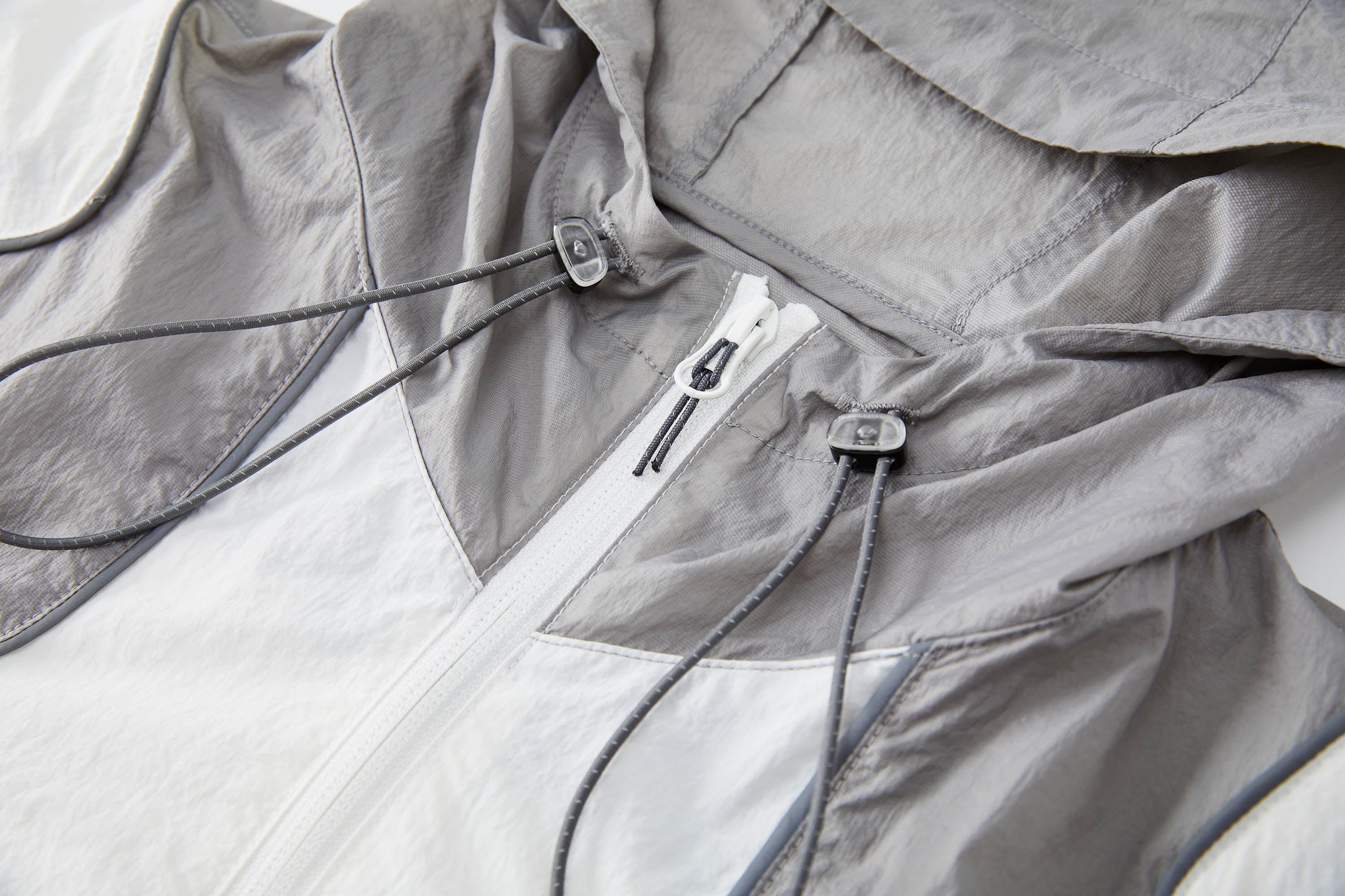 ORGANIC EMOTION Spliced Drawstring UV Protection Light Jacket, premium urban and streetwear designers apparel on PROJECTISR.com, ORGANIC EMOTION
