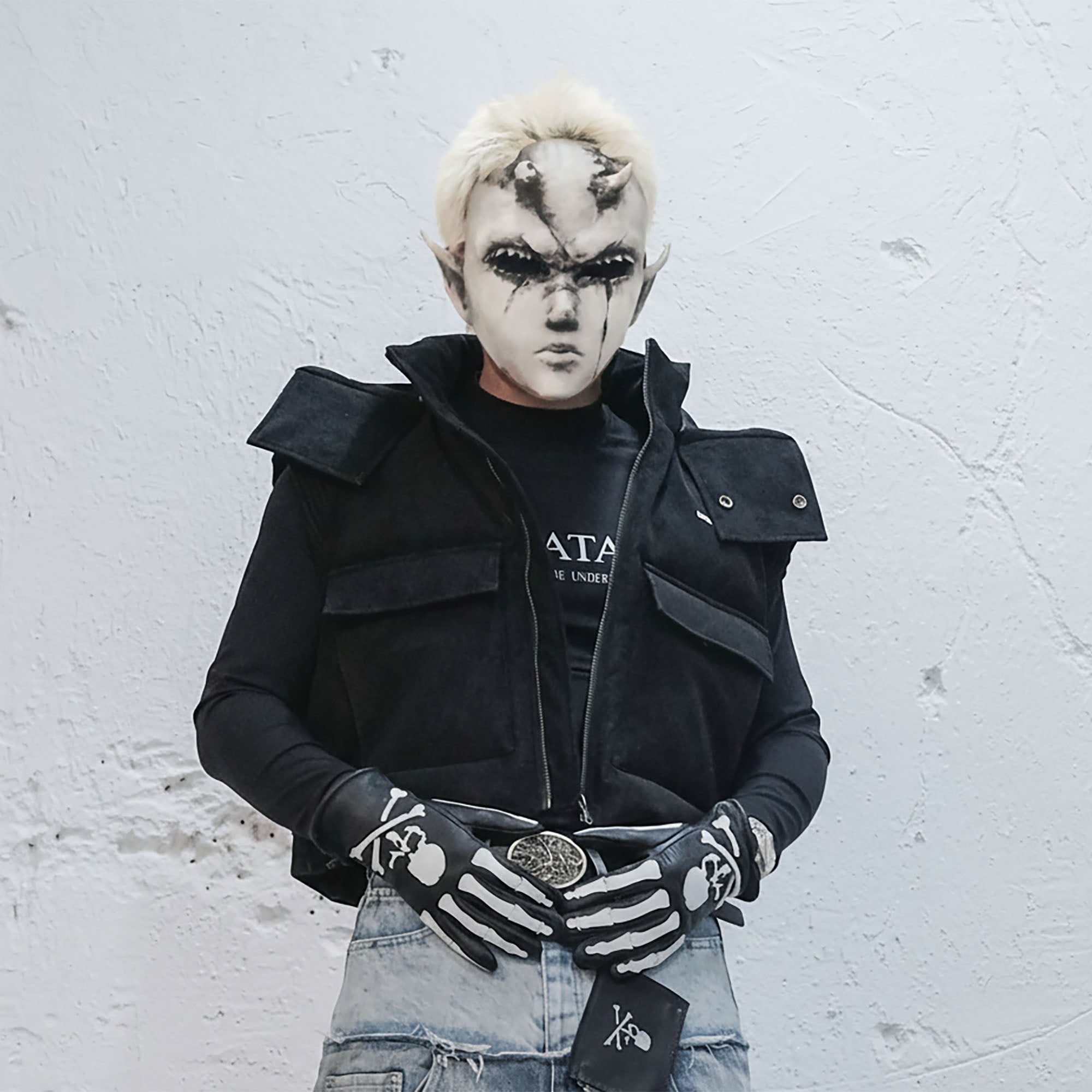 UNDERWATER Demon Horned Detachable Hood Down Vest