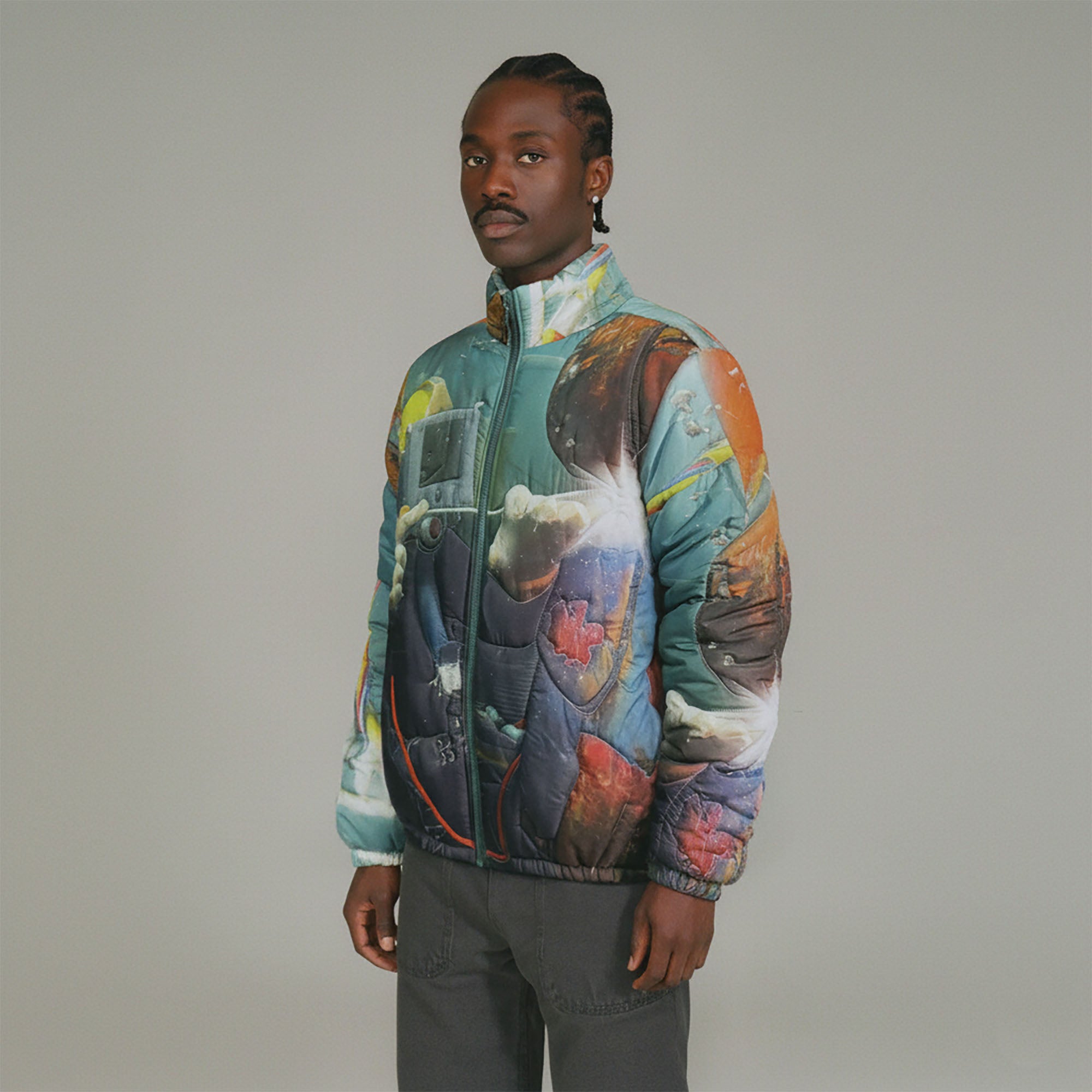 URBAN+FOREST Full-Print Quilted Puffer Jacket