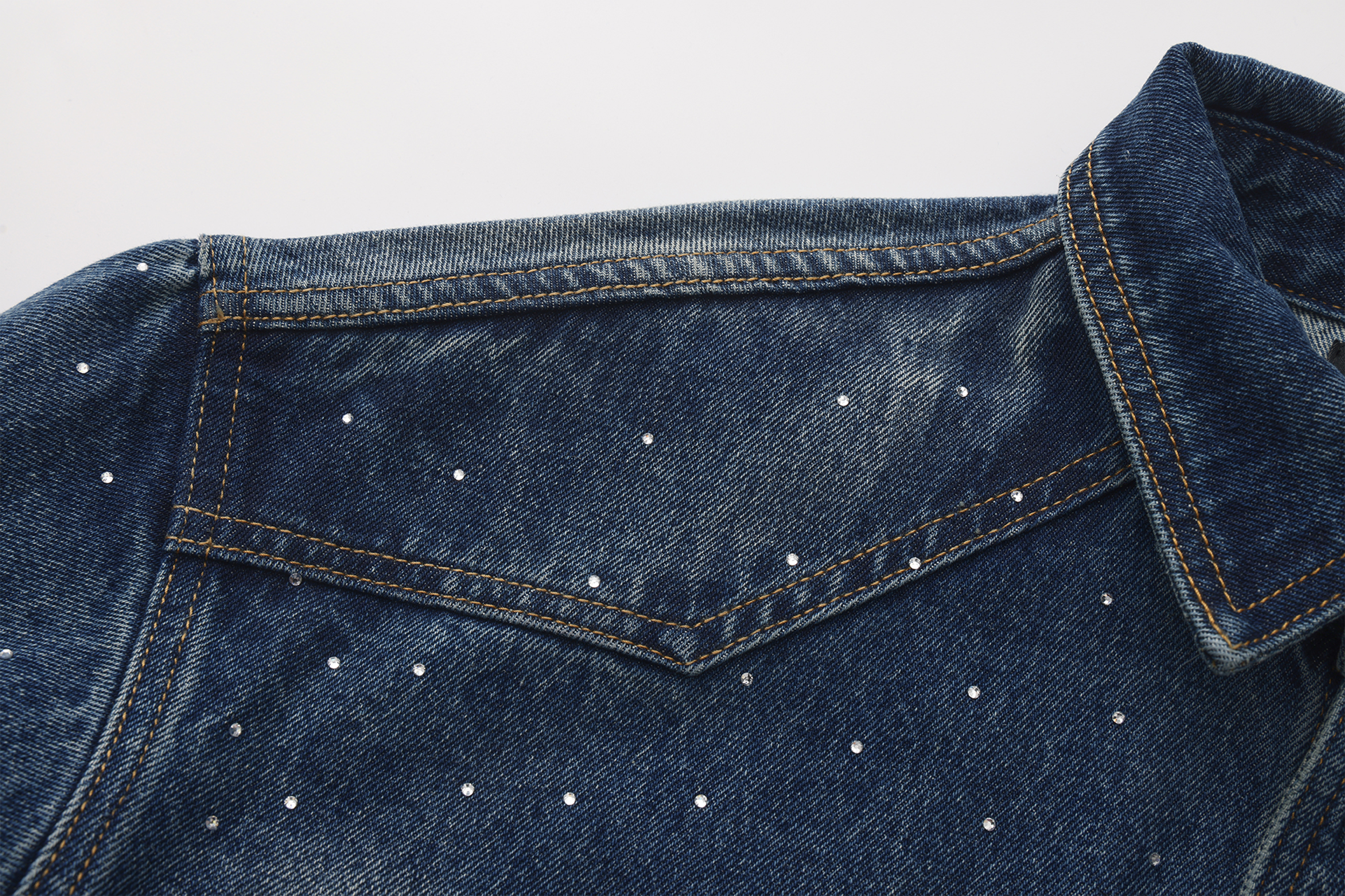 VANN VALRENCE Washed Diamond Denim Shirt Jacket