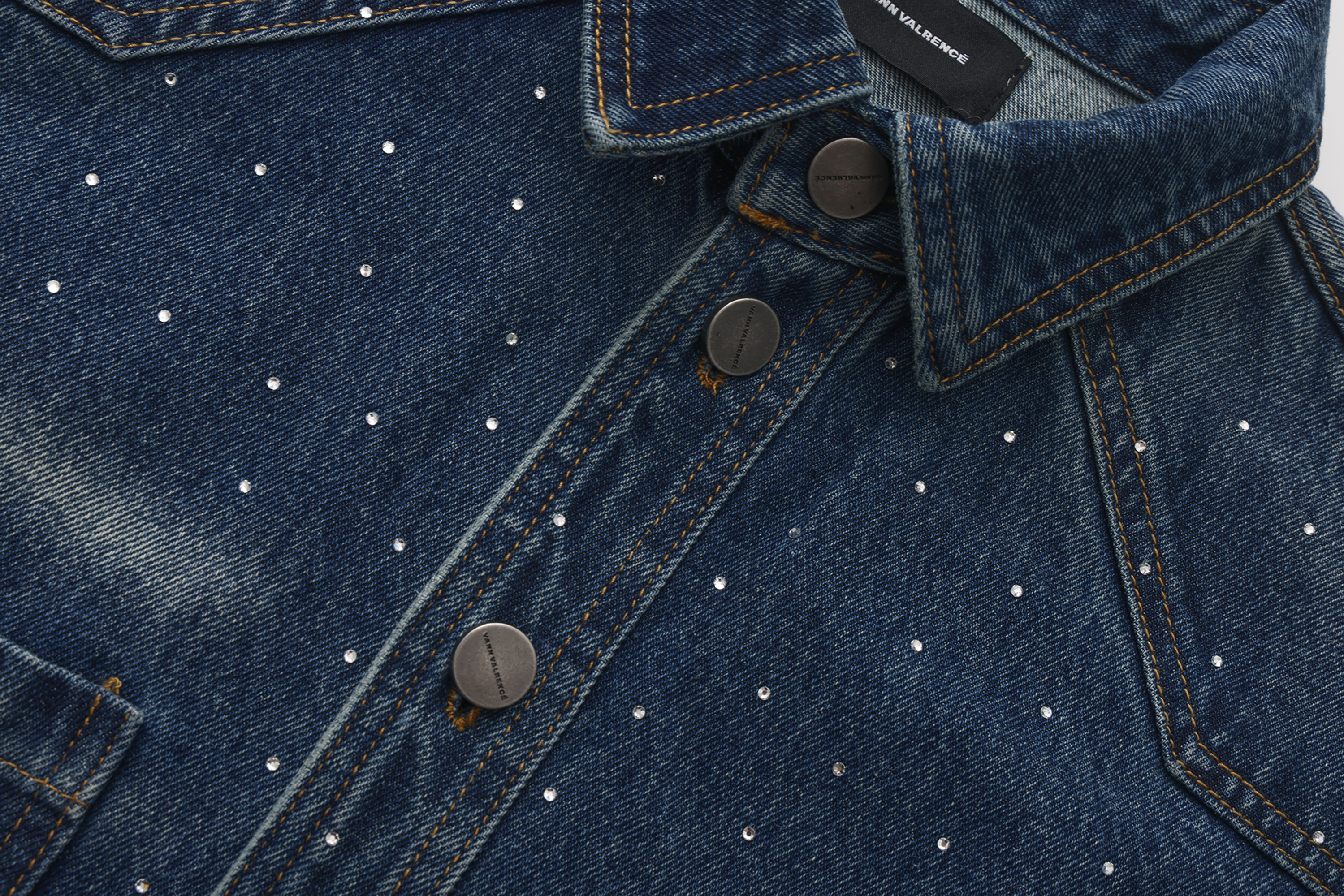 VANN VALRENCE Washed Diamond Denim Shirt Jacket
