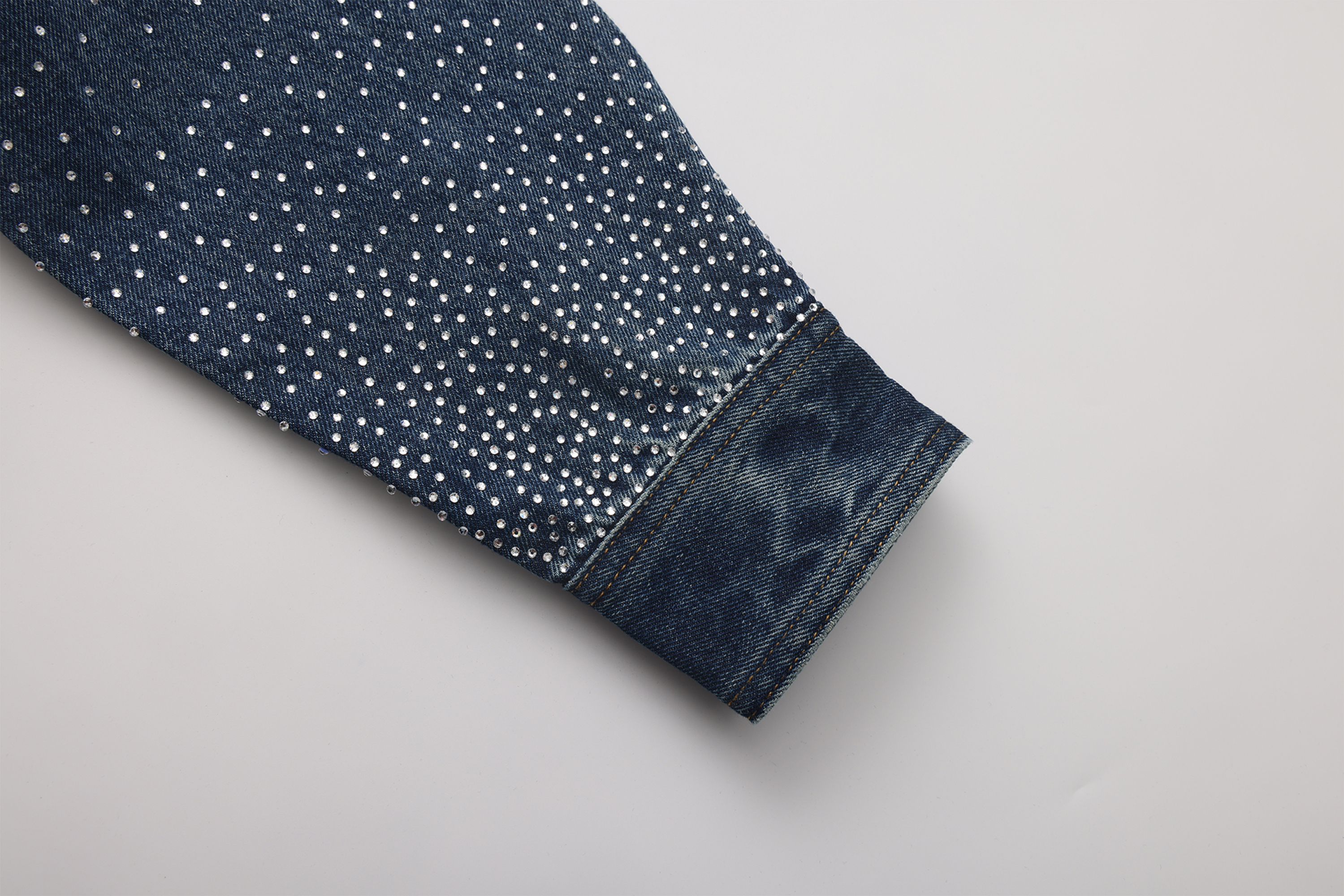 VANN VALRENCE Washed Diamond Denim Shirt Jacket