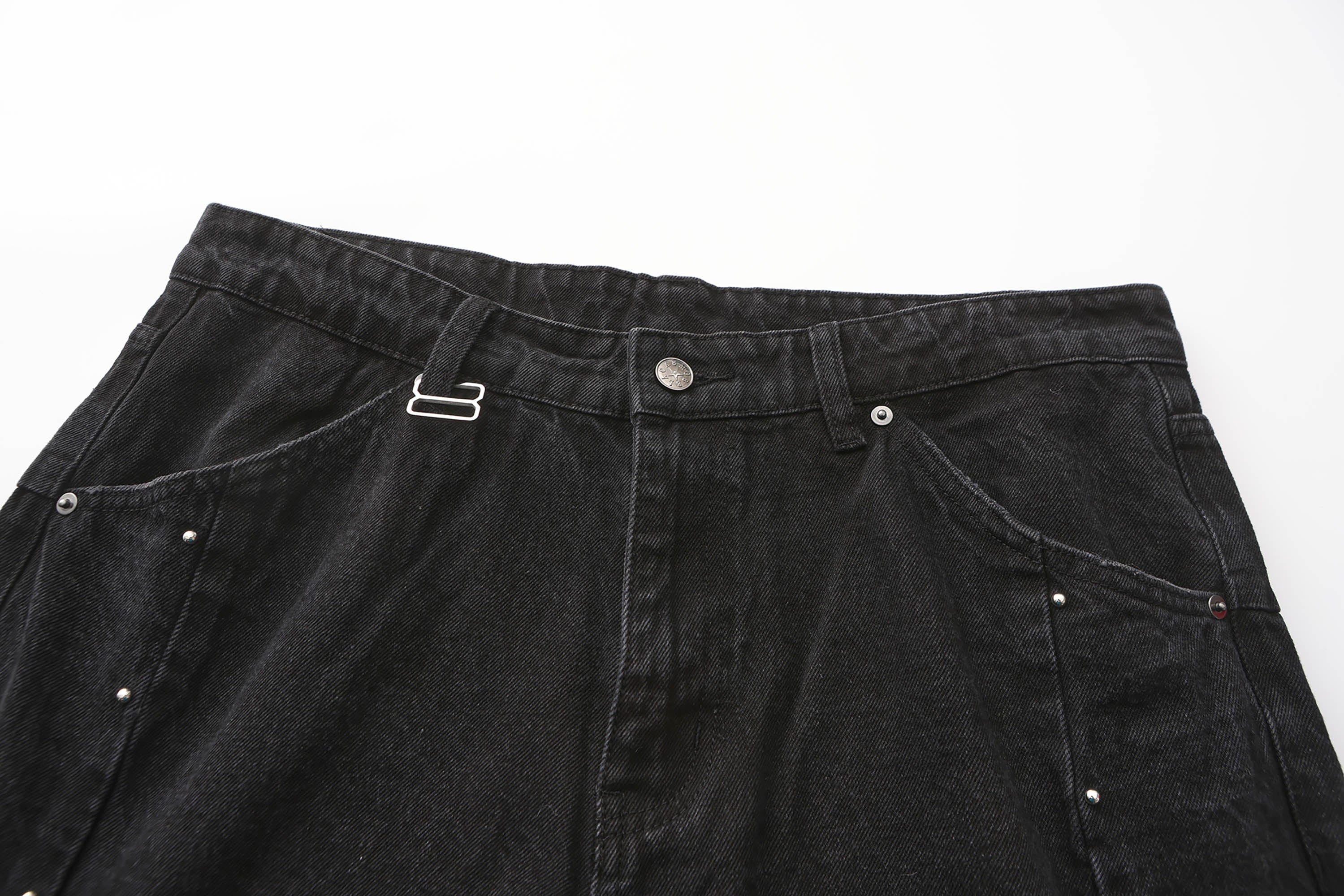 BLACK8MOB Armour Crinkled Rivet Pants, premium urban and streetwear designers apparel on PROJECTISR.com, BLACK8MOB