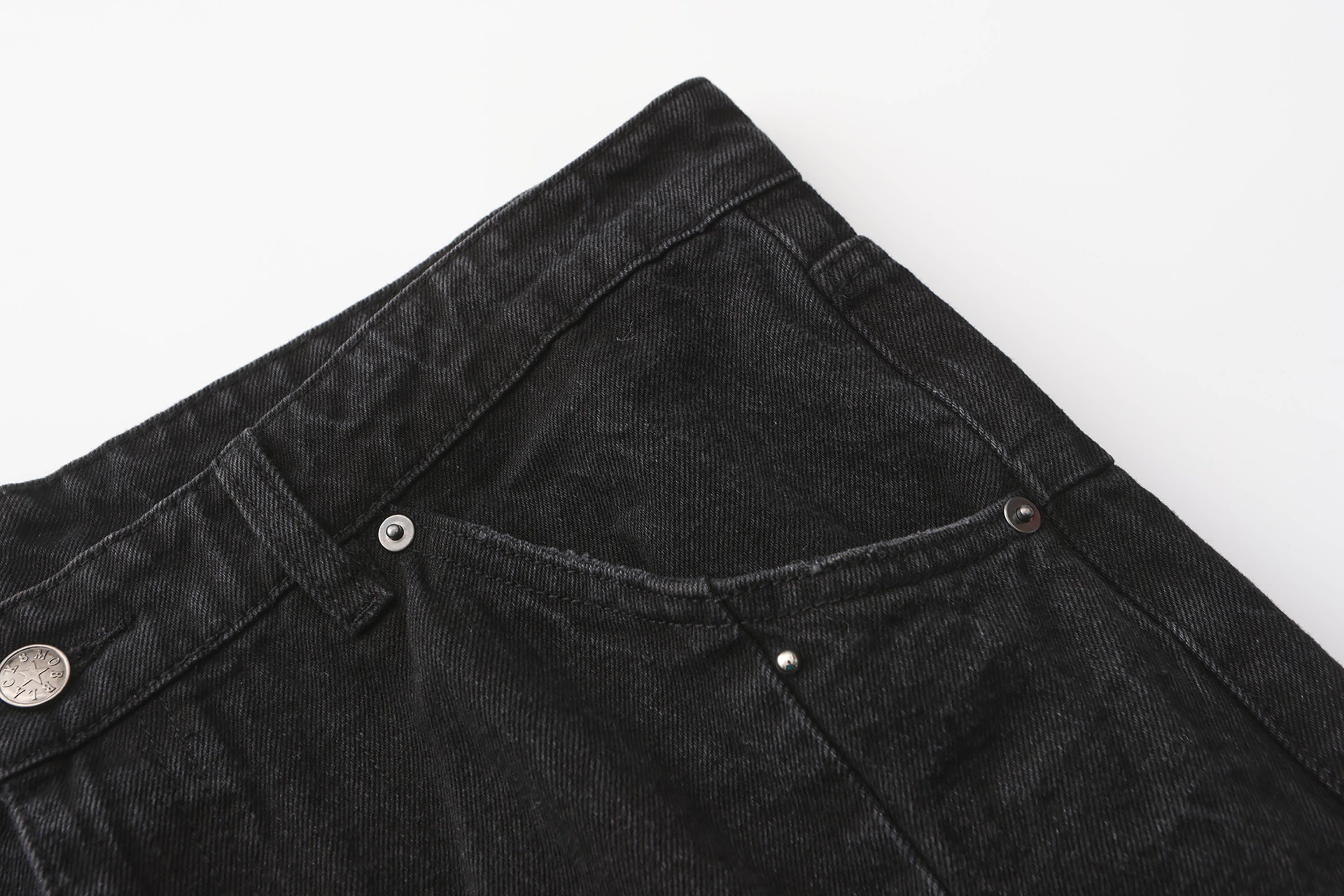 BLACK8MOB Armour Crinkled Rivet Pants, premium urban and streetwear designers apparel on PROJECTISR.com, BLACK8MOB