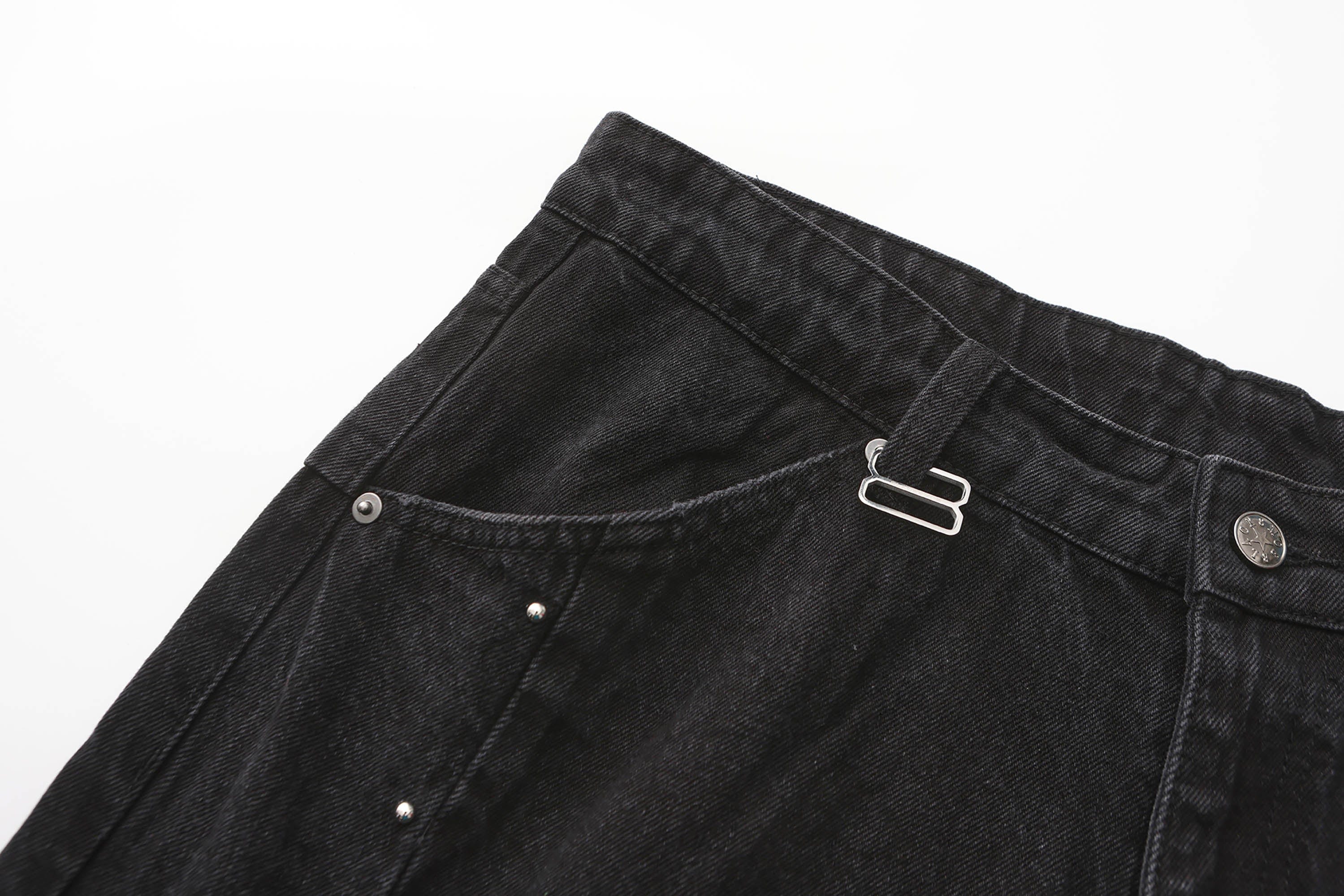 BLACK8MOB Armour Crinkled Rivet Pants, premium urban and streetwear designers apparel on PROJECTISR.com, BLACK8MOB