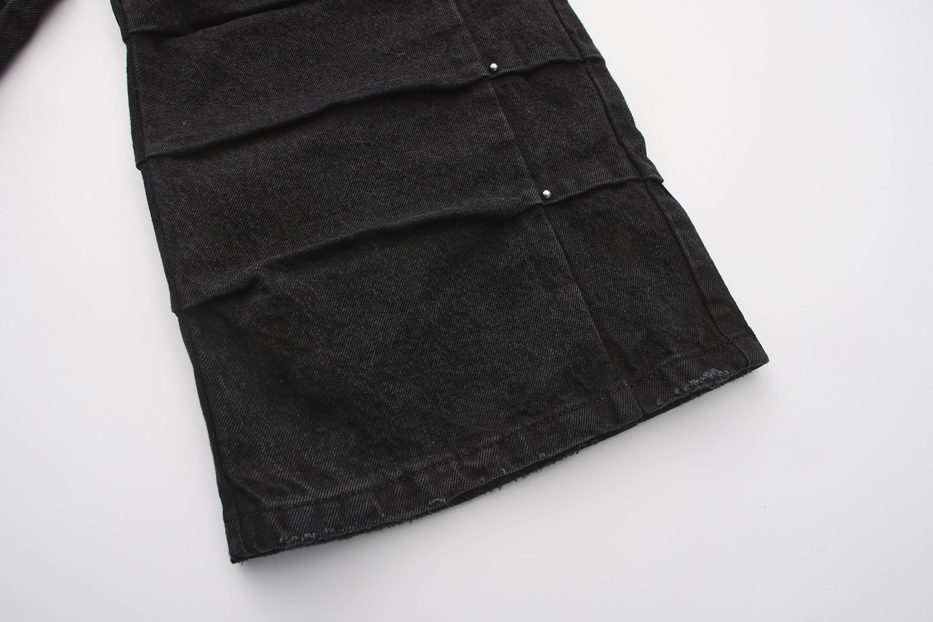 BLACK8MOB Armour Crinkled Rivet Pants, premium urban and streetwear designers apparel on PROJECTISR.com, BLACK8MOB