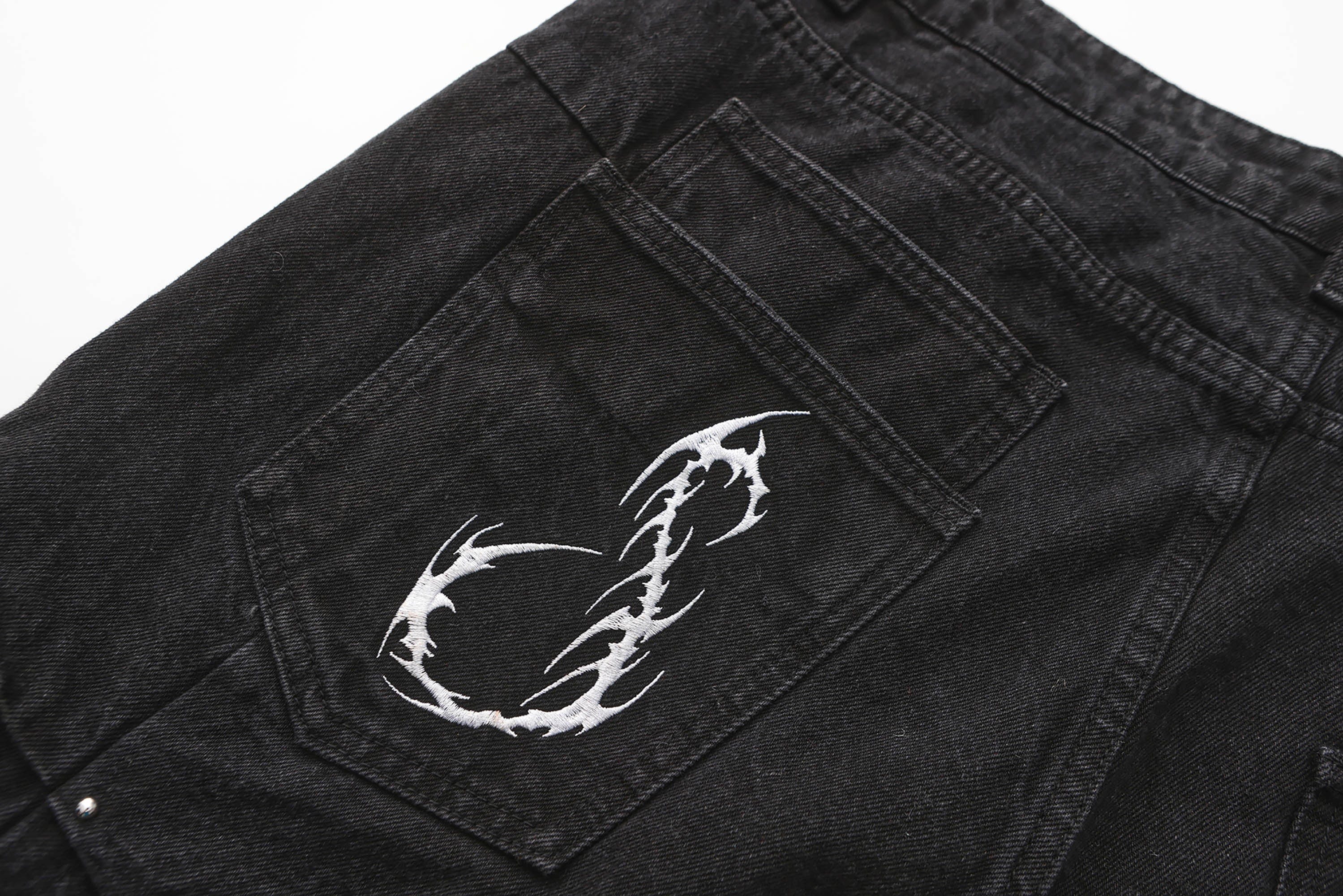 BLACK8MOB Armour Crinkled Rivet Pants, premium urban and streetwear designers apparel on PROJECTISR.com, BLACK8MOB