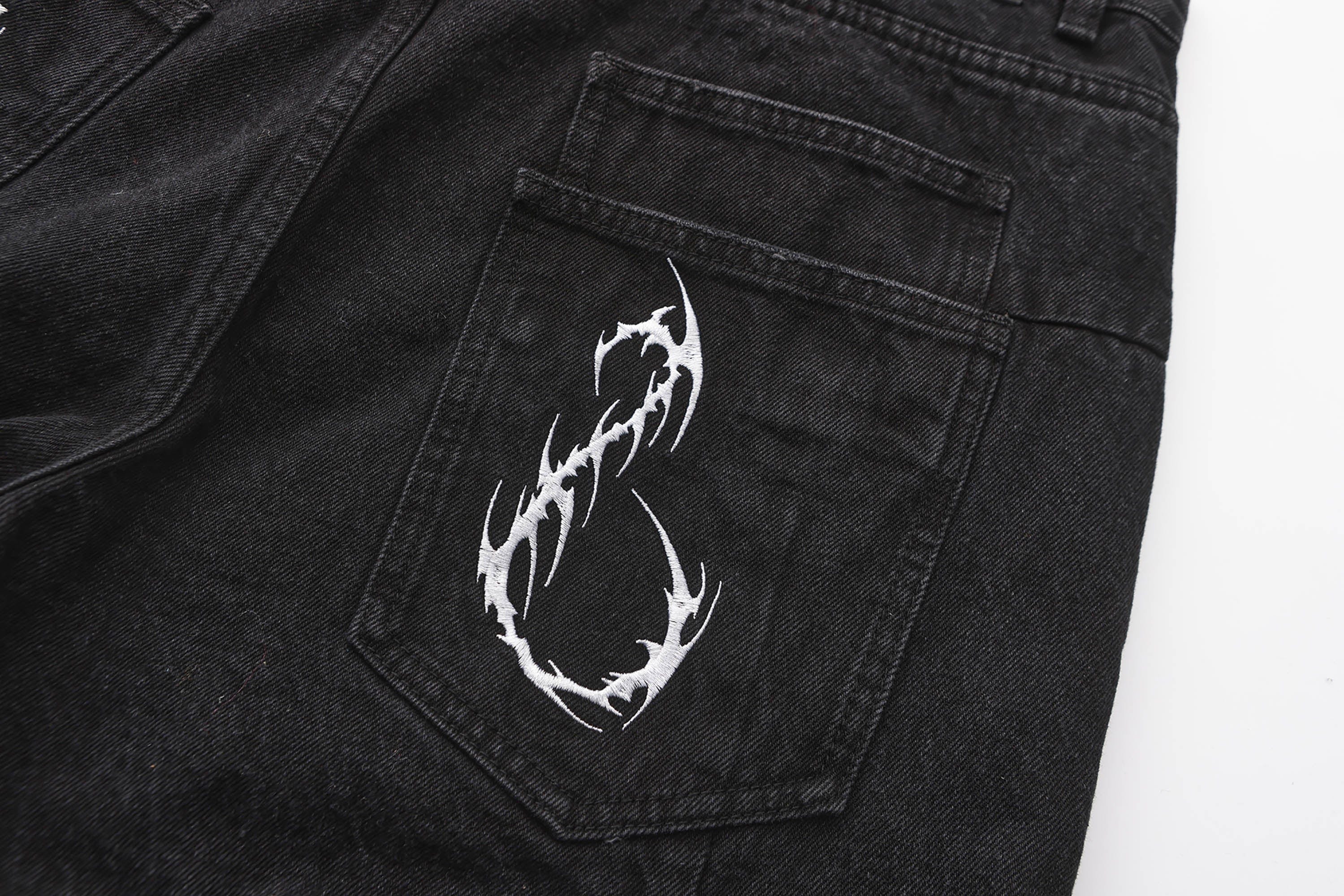 BLACK8MOB Armour Crinkled Rivet Pants, premium urban and streetwear designers apparel on PROJECTISR.com, BLACK8MOB
