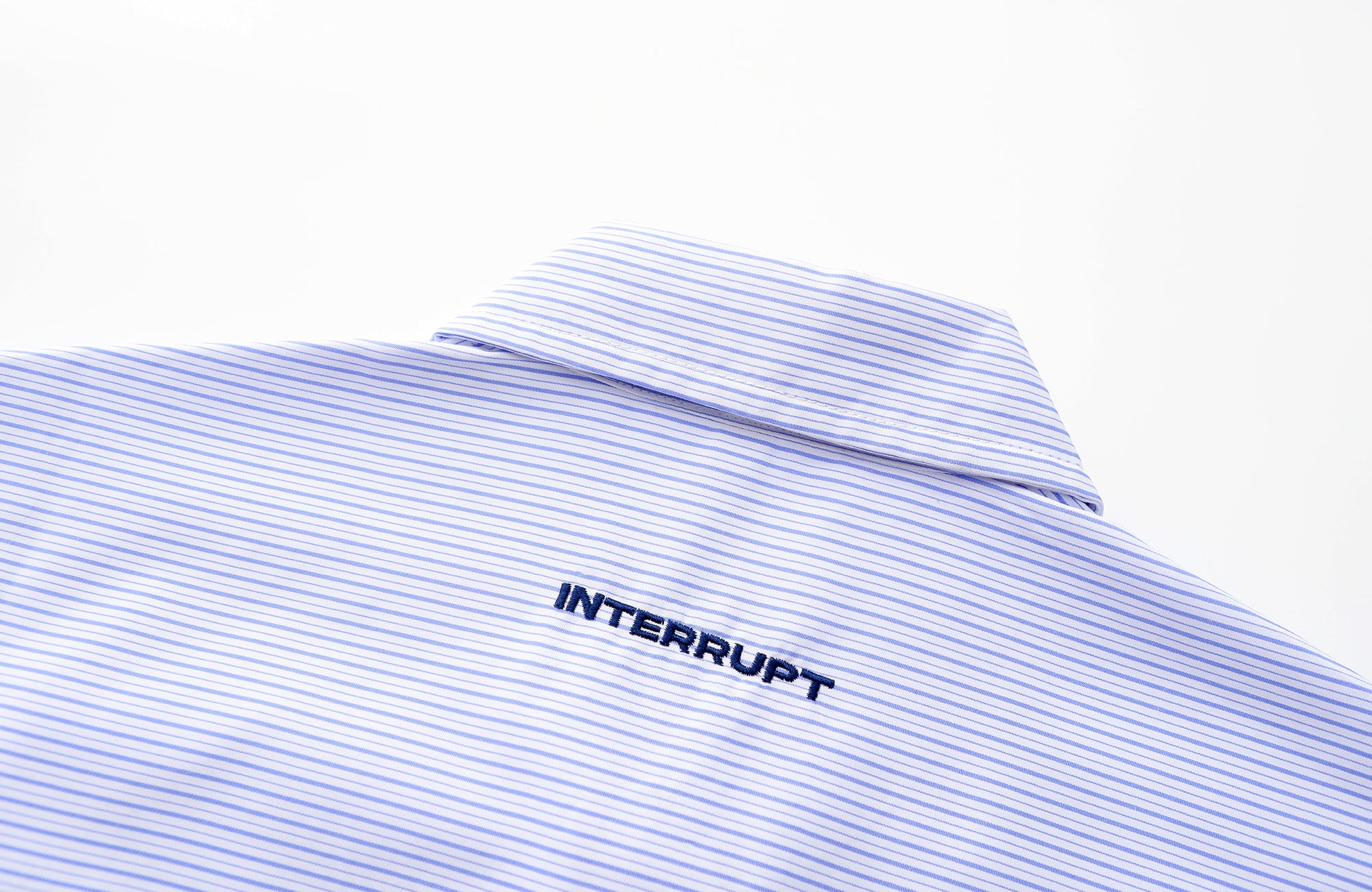 INTERRUPT Graphic Crinkled Striped Oversized Shirt