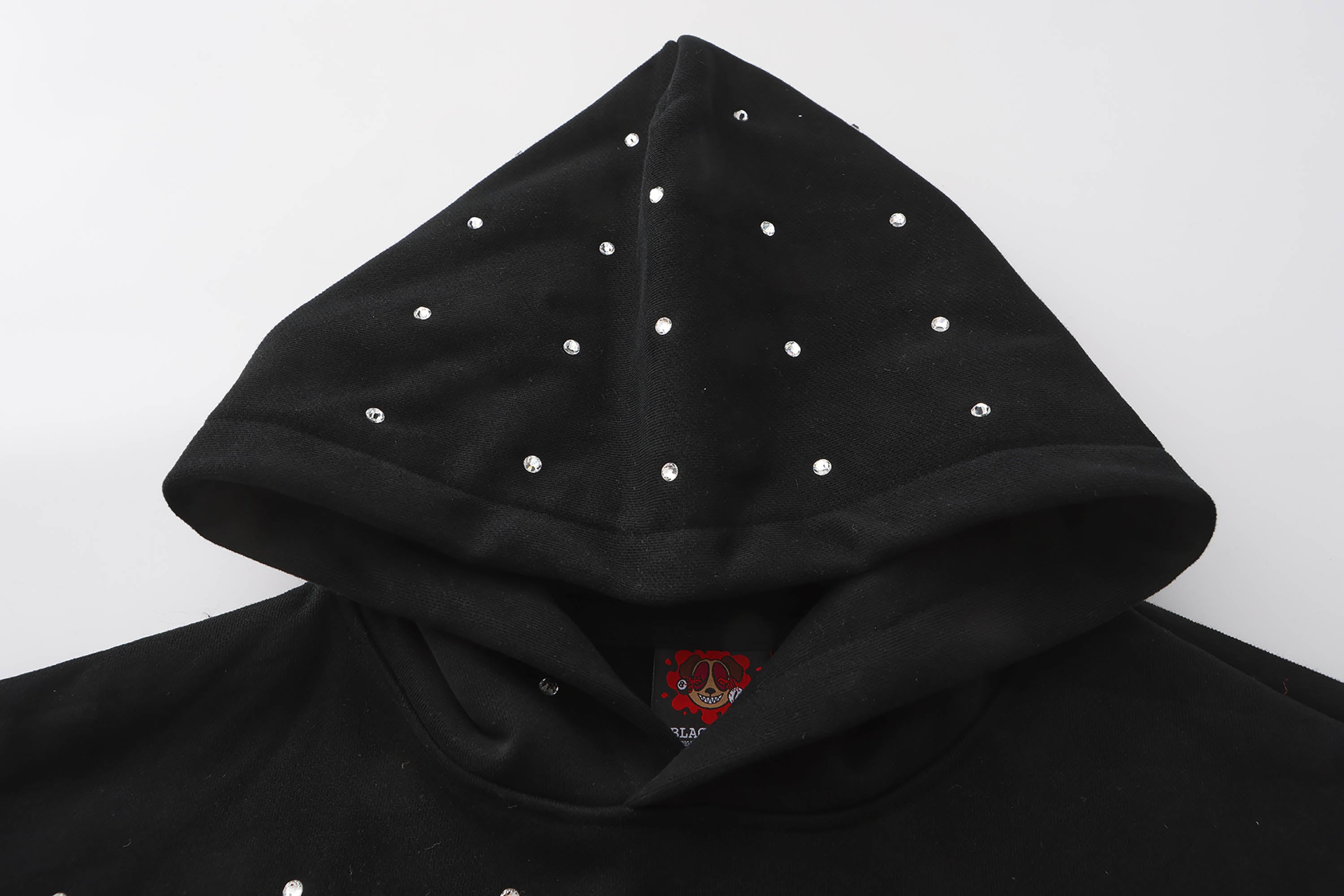 BLACK8MOB Full Studded Cross Hoodie, premium urban and streetwear designers apparel on PROJECTISR.com, BLACK8MOB