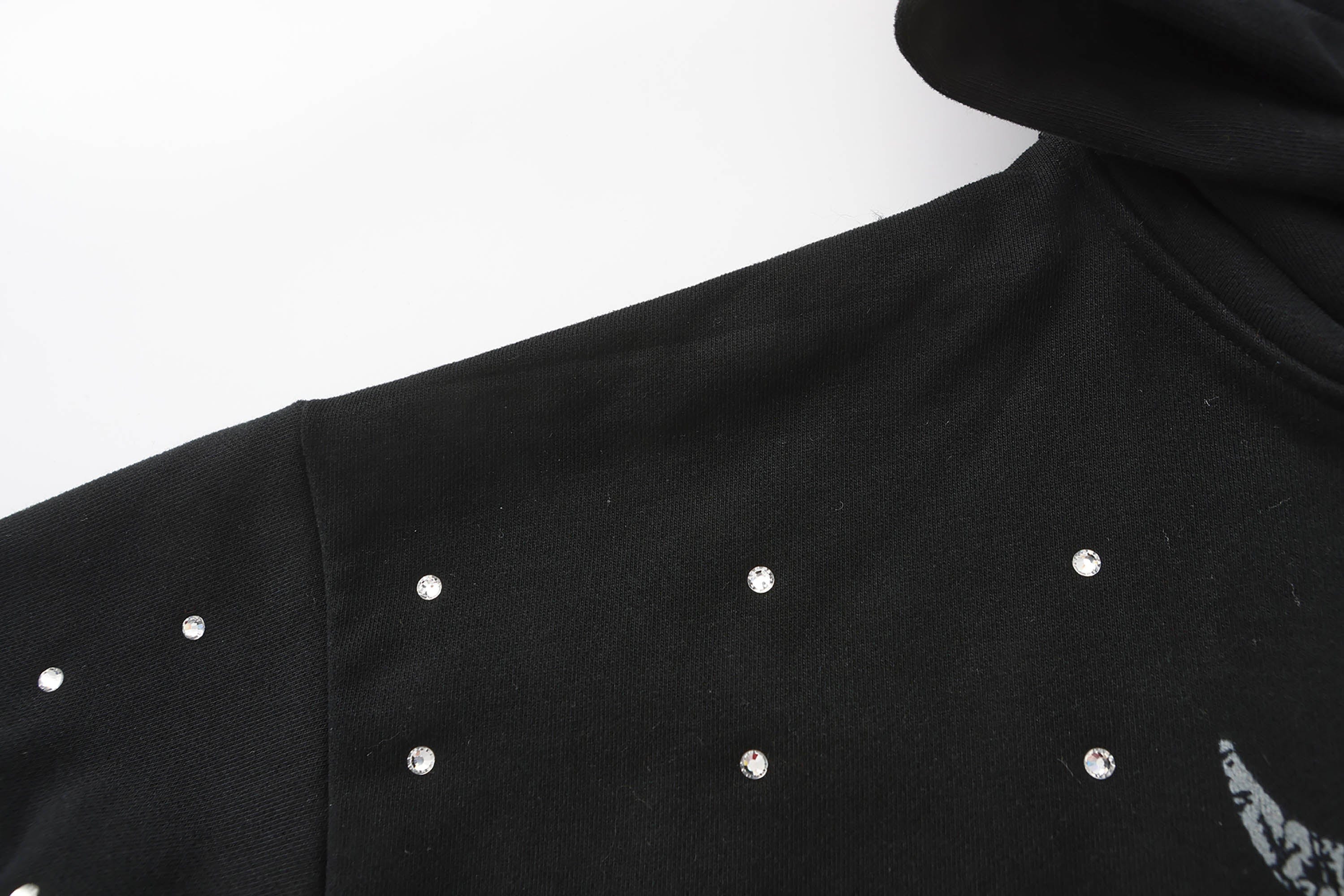 BLACK8MOB Full Studded Cross Hoodie, premium urban and streetwear designers apparel on PROJECTISR.com, BLACK8MOB
