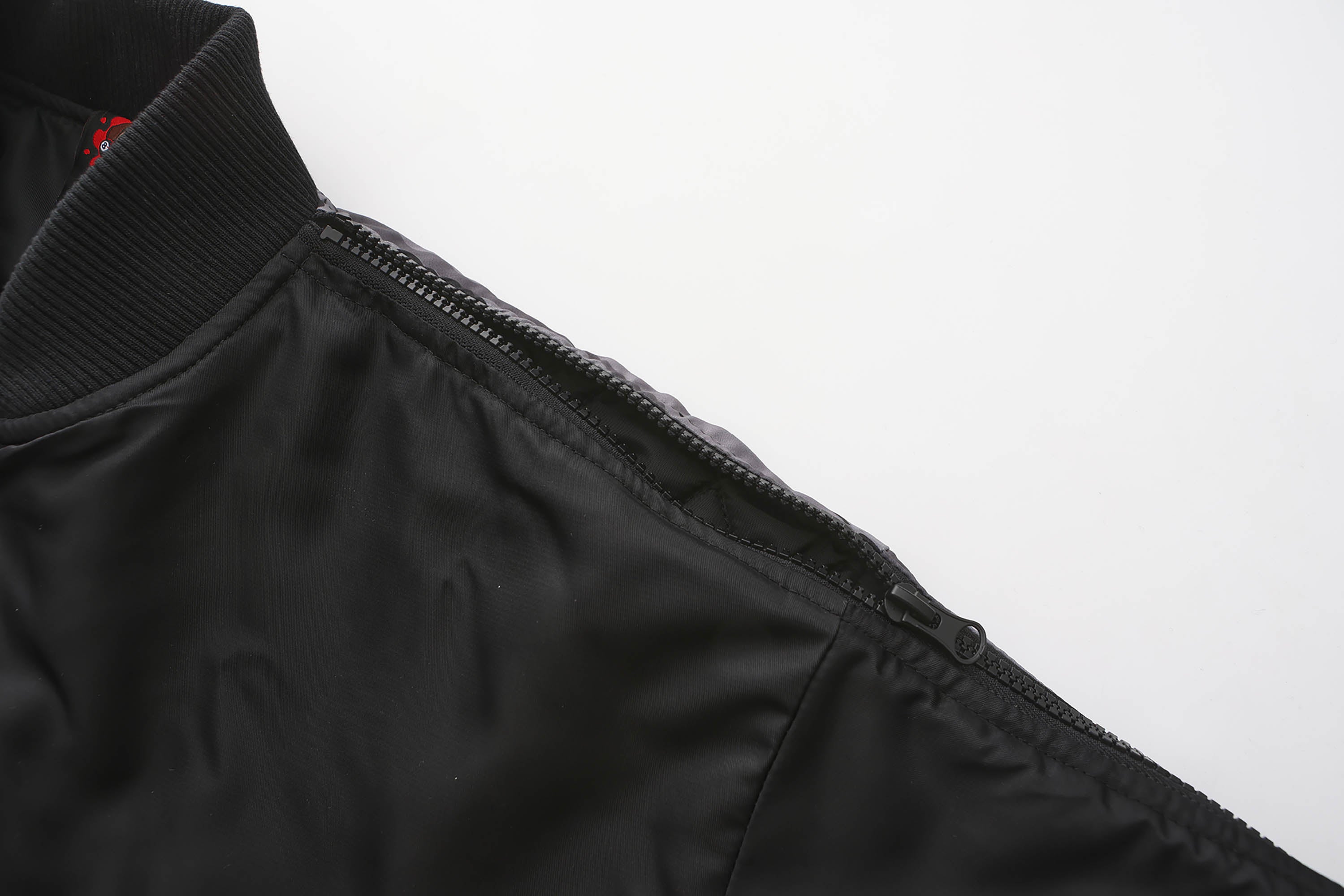 BLACK8MOB Retro Distressed Camo Panel Bomber Jacket, premium urban and streetwear designers apparel on PROJECTISR.com, BLACK8MOB