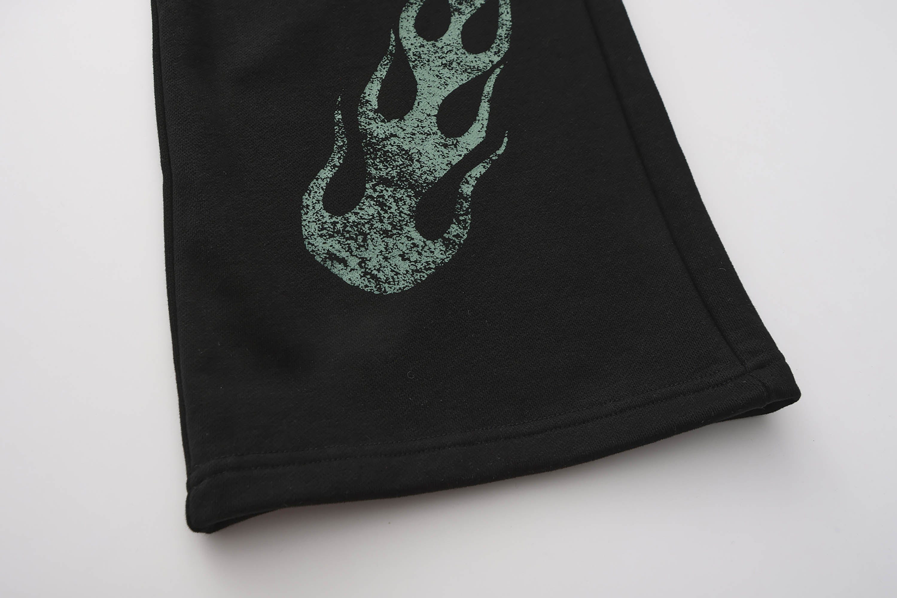 BLACK8MOB Flame Graphics Sweatpants, premium urban and streetwear designers apparel on PROJECTISR.com, BLACK8MOB