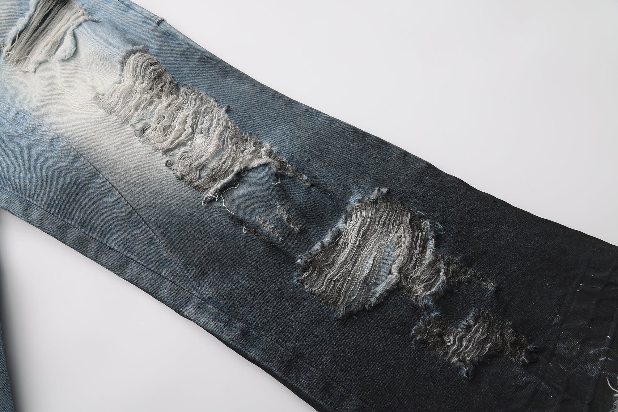 VANN VALRENCE Distressed Gradient Wash Structural Ripped Jeans, premium urban and streetwear designers apparel on PROJECTISR.com, VANN VALRENCE