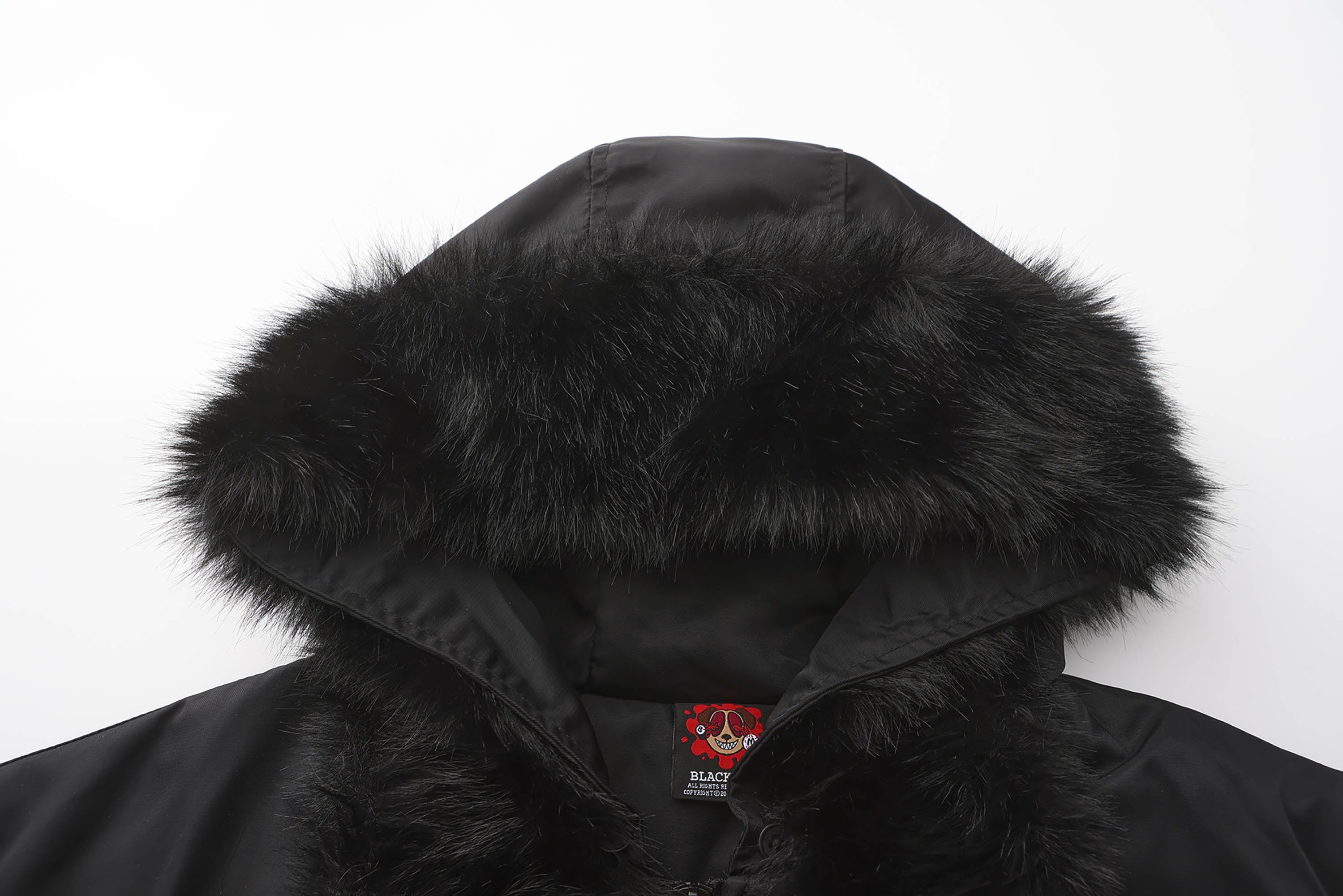 BLACK8MOB Flame Detachable-Fur Hooded Jacket, premium urban and streetwear designers apparel on PROJECTISR.com, BLACK8MOB