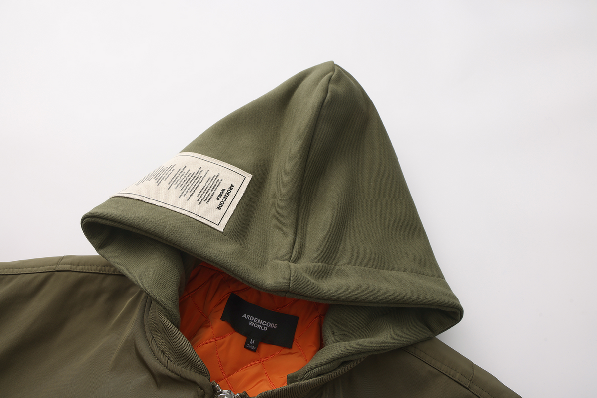 ARDENCODE Oversized Hooded Bomber Jacket, premium urban and streetwear designers apparel on PROJECTISR.com, ARDENCODE