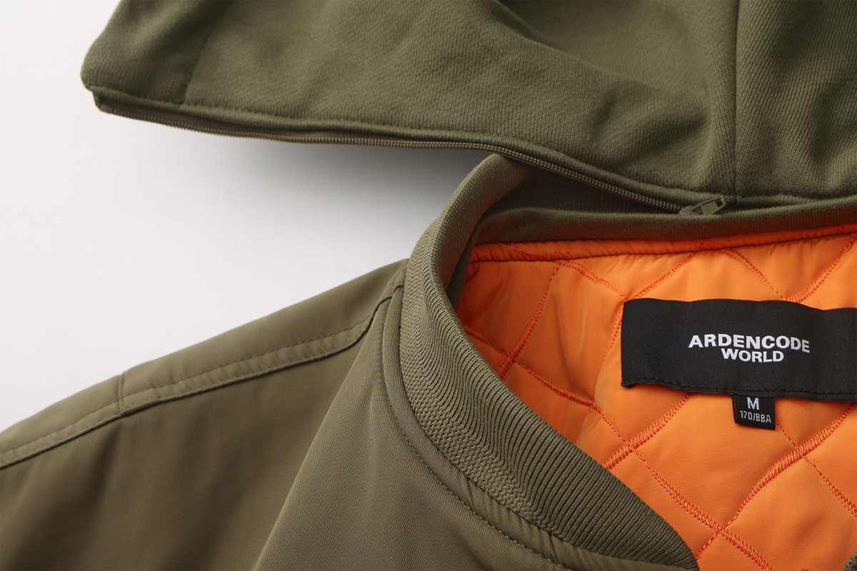 ARDENCODE Oversized Hooded Bomber Jacket, premium urban and streetwear designers apparel on PROJECTISR.com, ARDENCODE