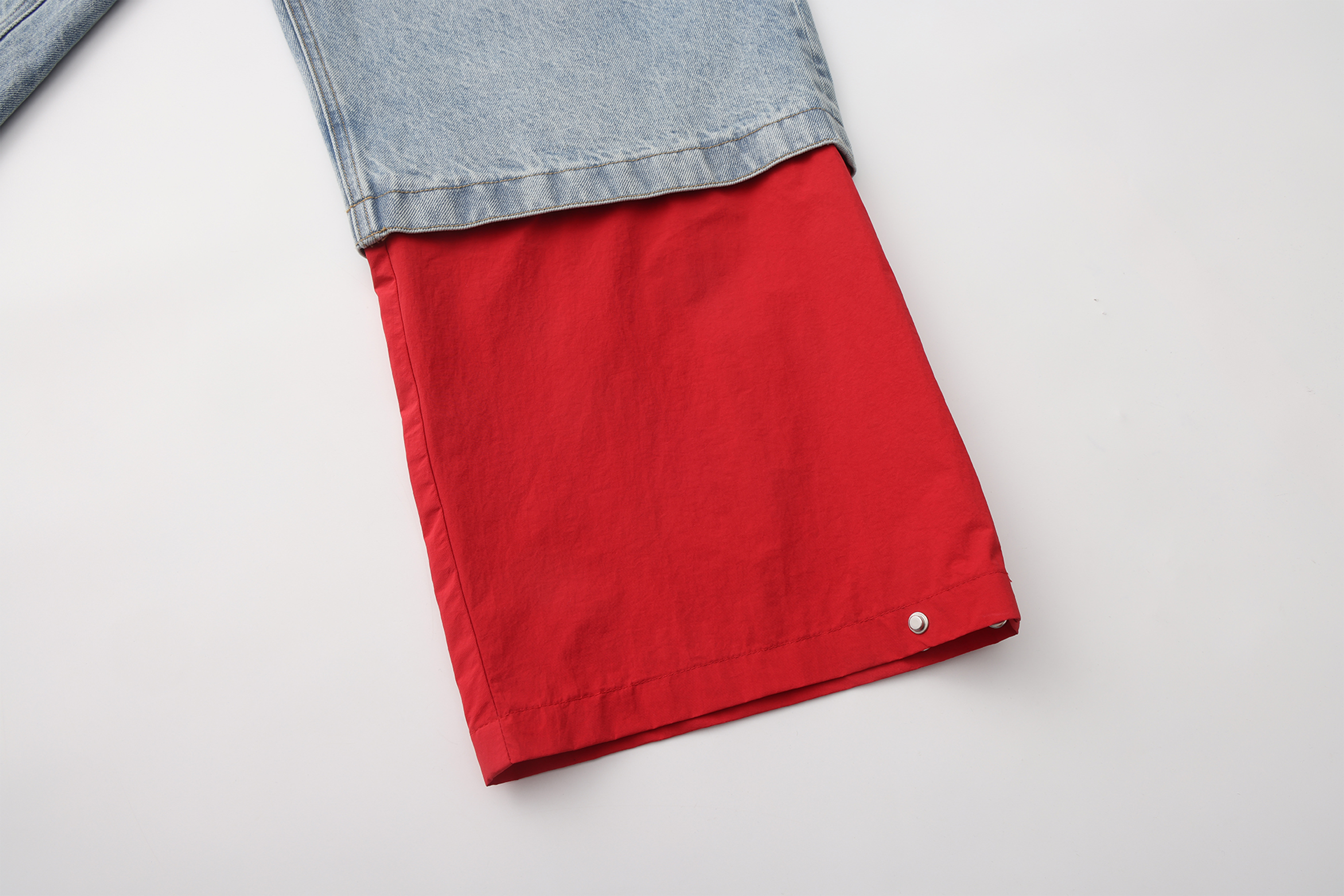 VANN VALRENCE Contrast Panel LOGO Patch Washed Jeans