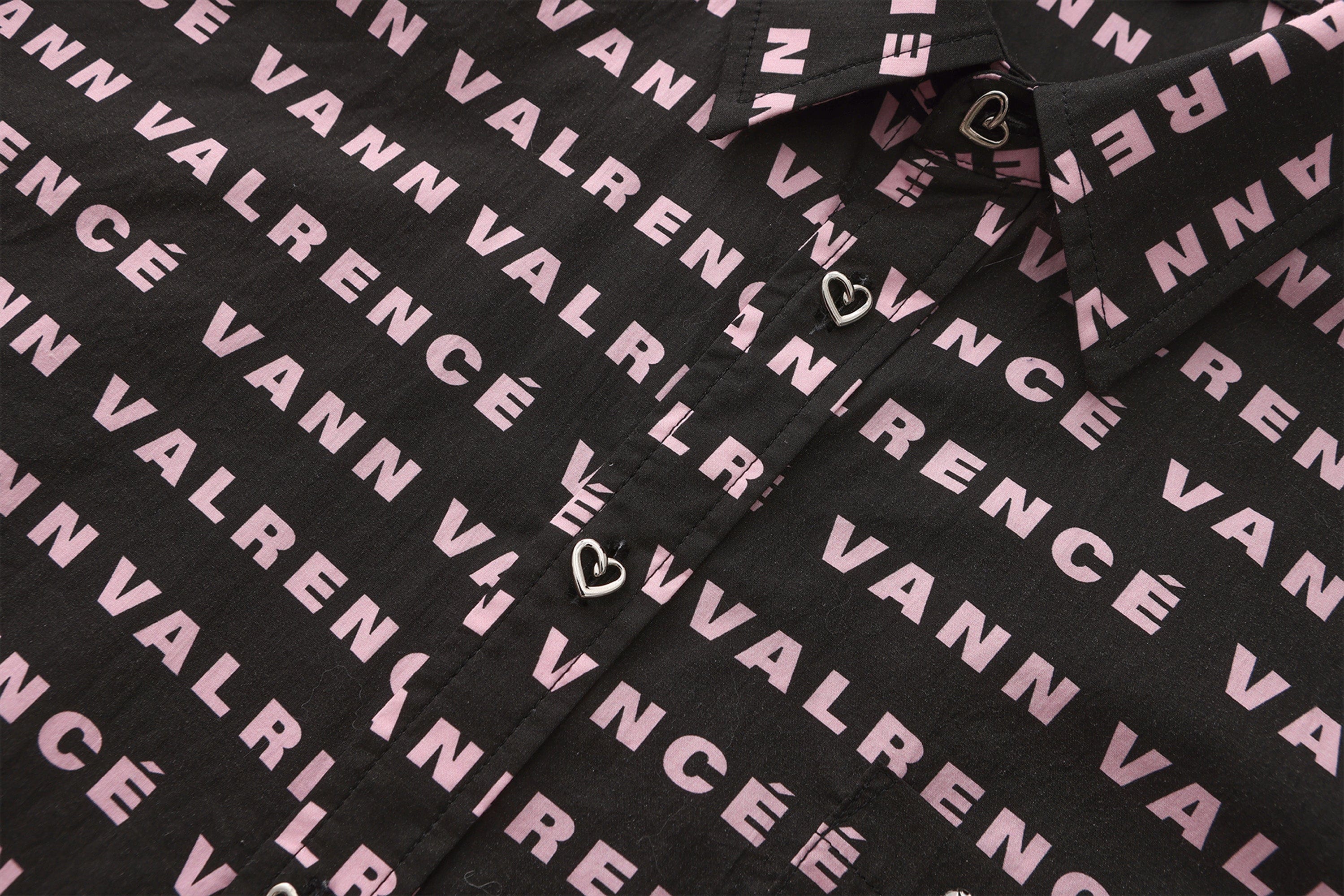 VANN VALRENCE Monogram Crystal-Studded Oversized Shirt, premium urban and streetwear designers apparel on PROJECTISR.com, VANN VALRENCE