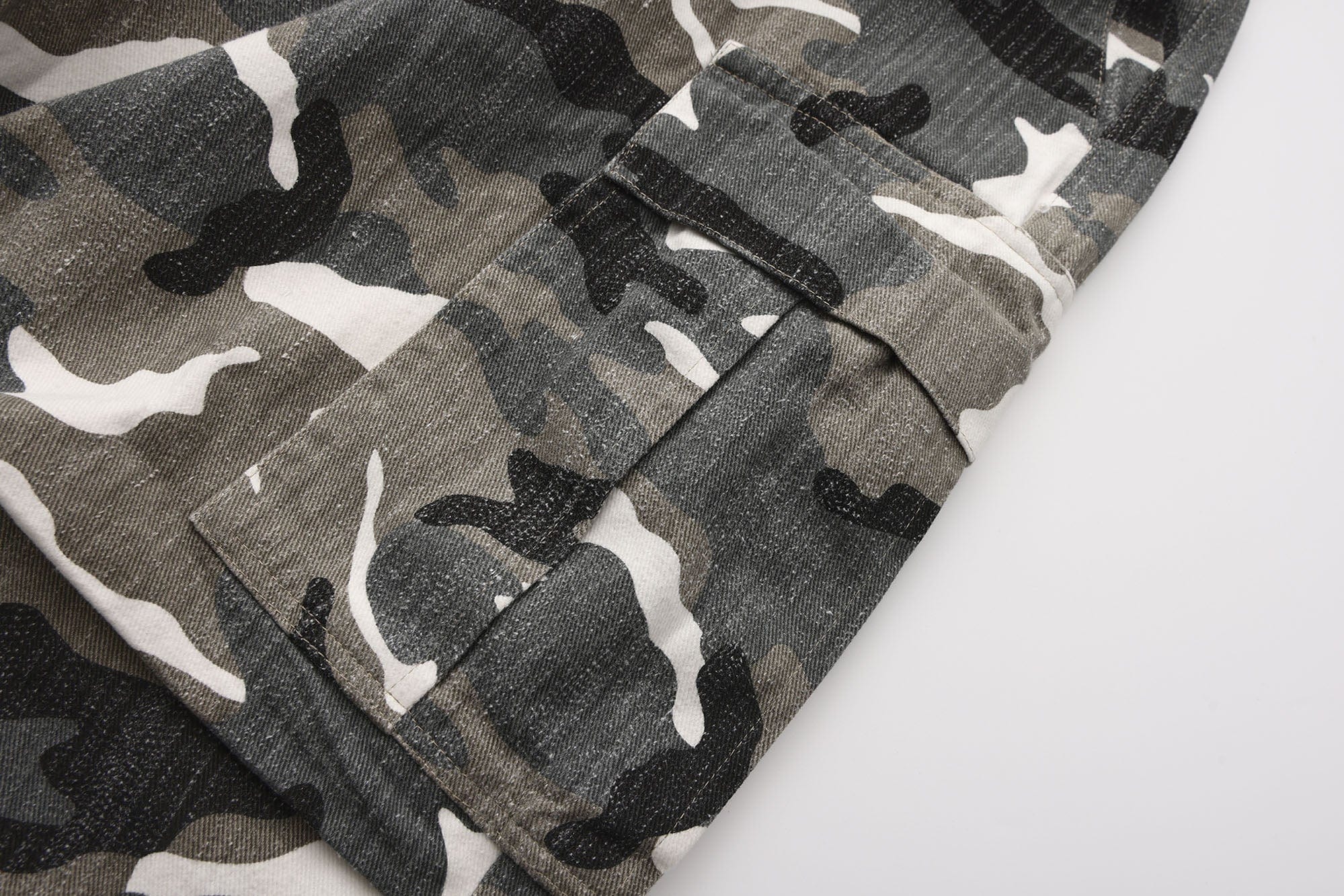 LUUUCAM Camo Pleated Panel Cargo Pants, premium urban and streetwear designers apparel on PROJECTISR.com, LUUUCAM