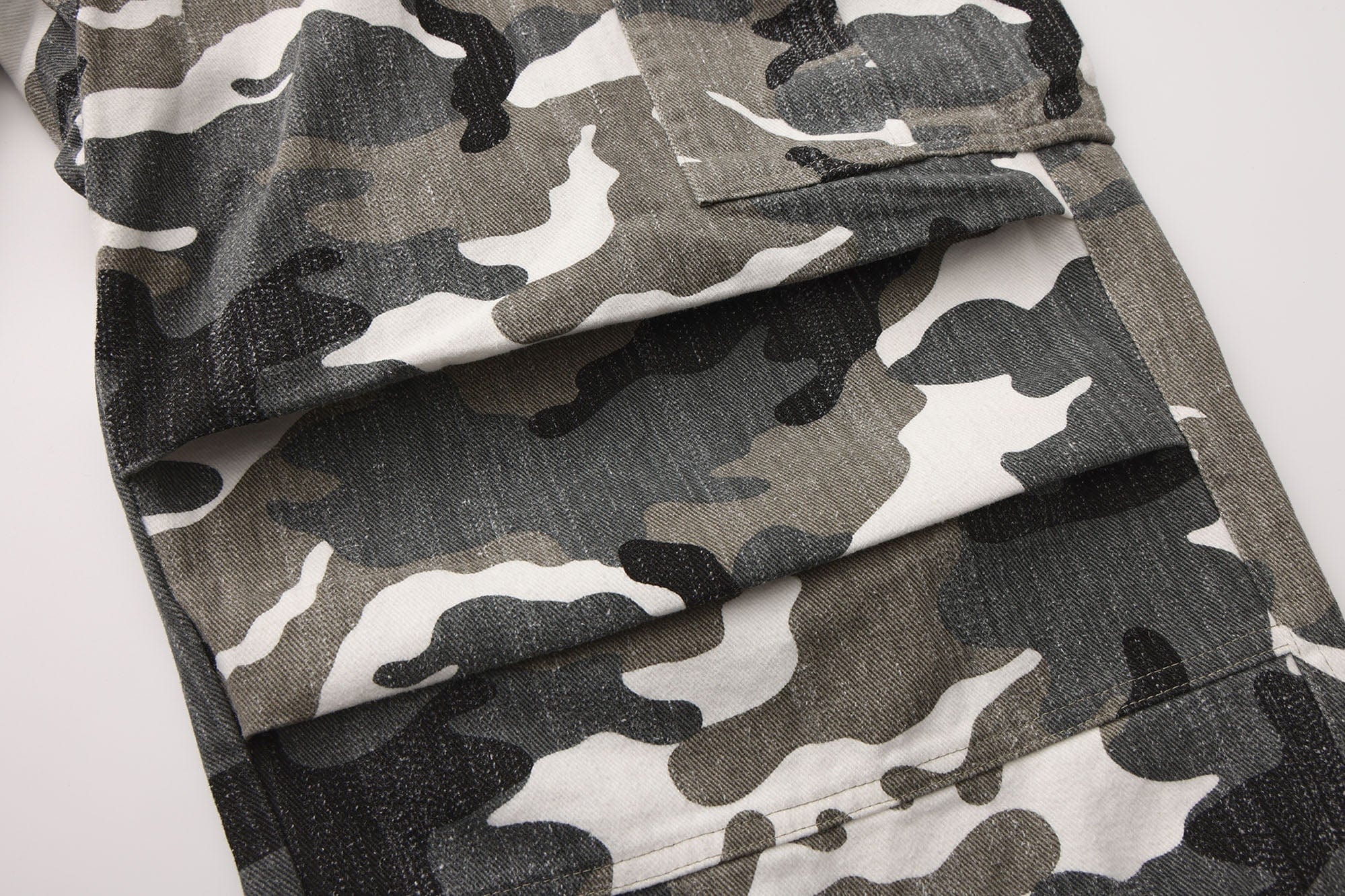 LUUUCAM Camo Pleated Panel Cargo Pants, premium urban and streetwear designers apparel on PROJECTISR.com, LUUUCAM