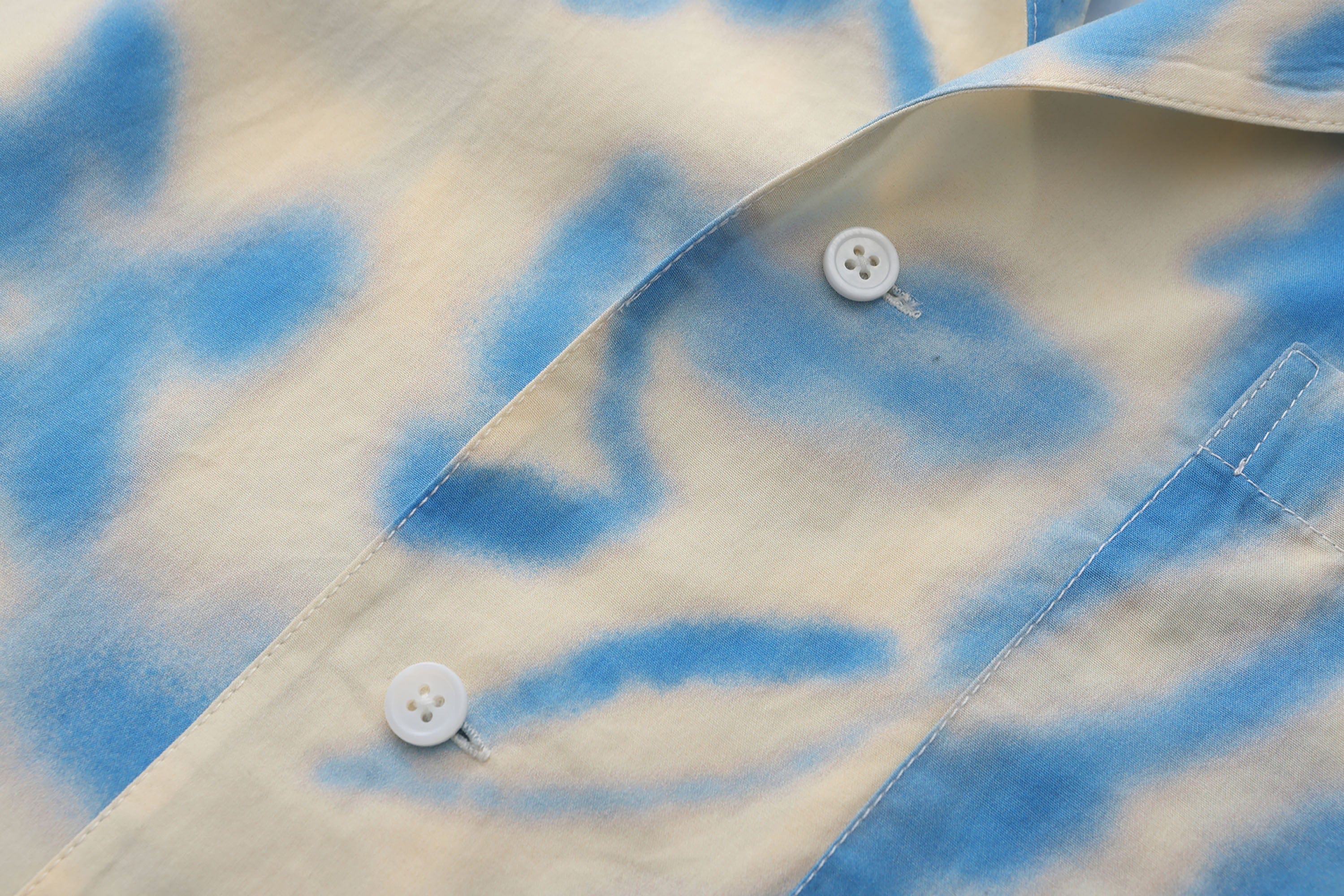 ORAL UTOPIA Airbrushed Floral Tencel Cuban Half Shirt, premium urban and streetwear designers apparel on PROJECTISR.com, ORAL UTOPIA