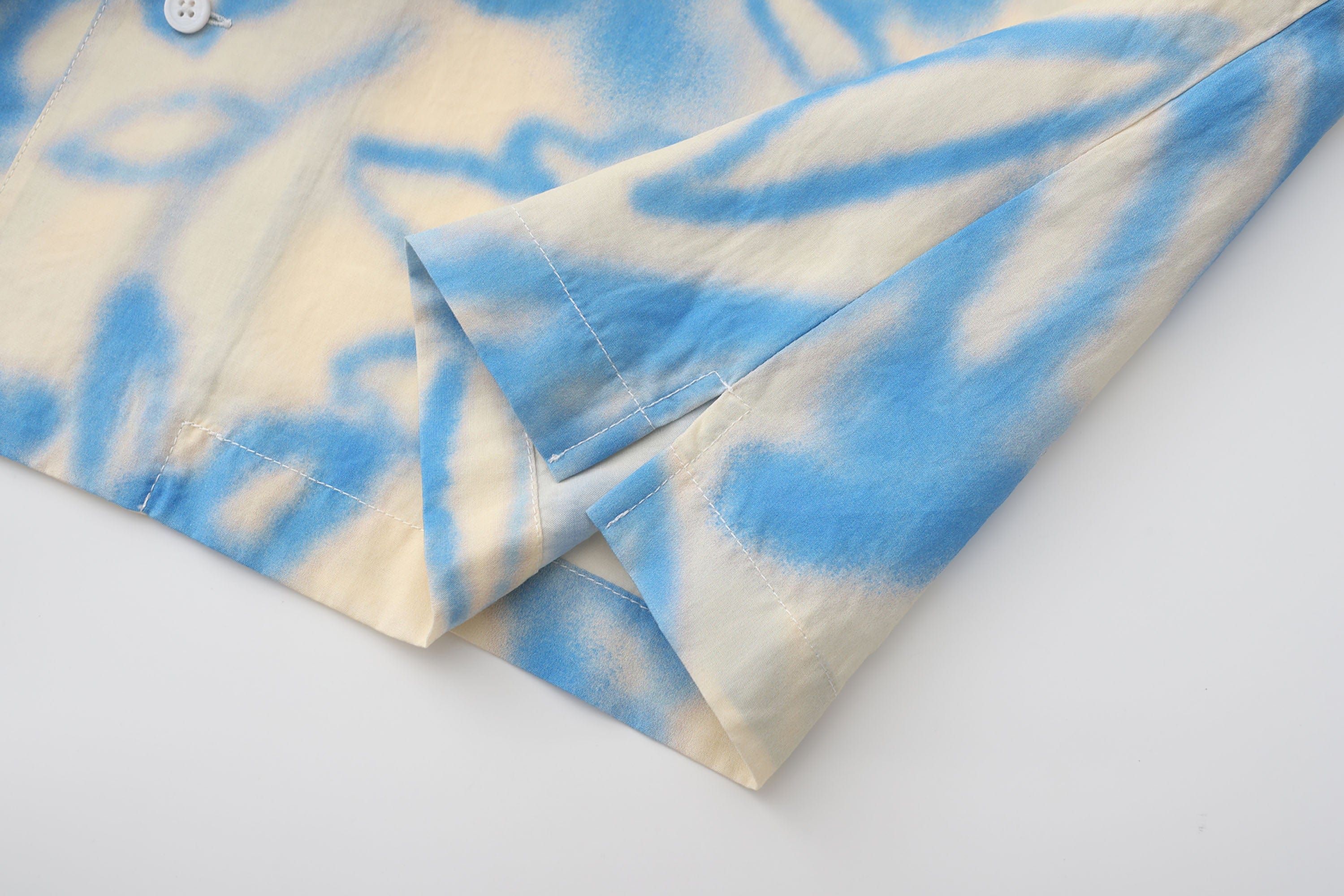 ORAL UTOPIA Airbrushed Floral Tencel Cuban Half Shirt, premium urban and streetwear designers apparel on PROJECTISR.com, ORAL UTOPIA