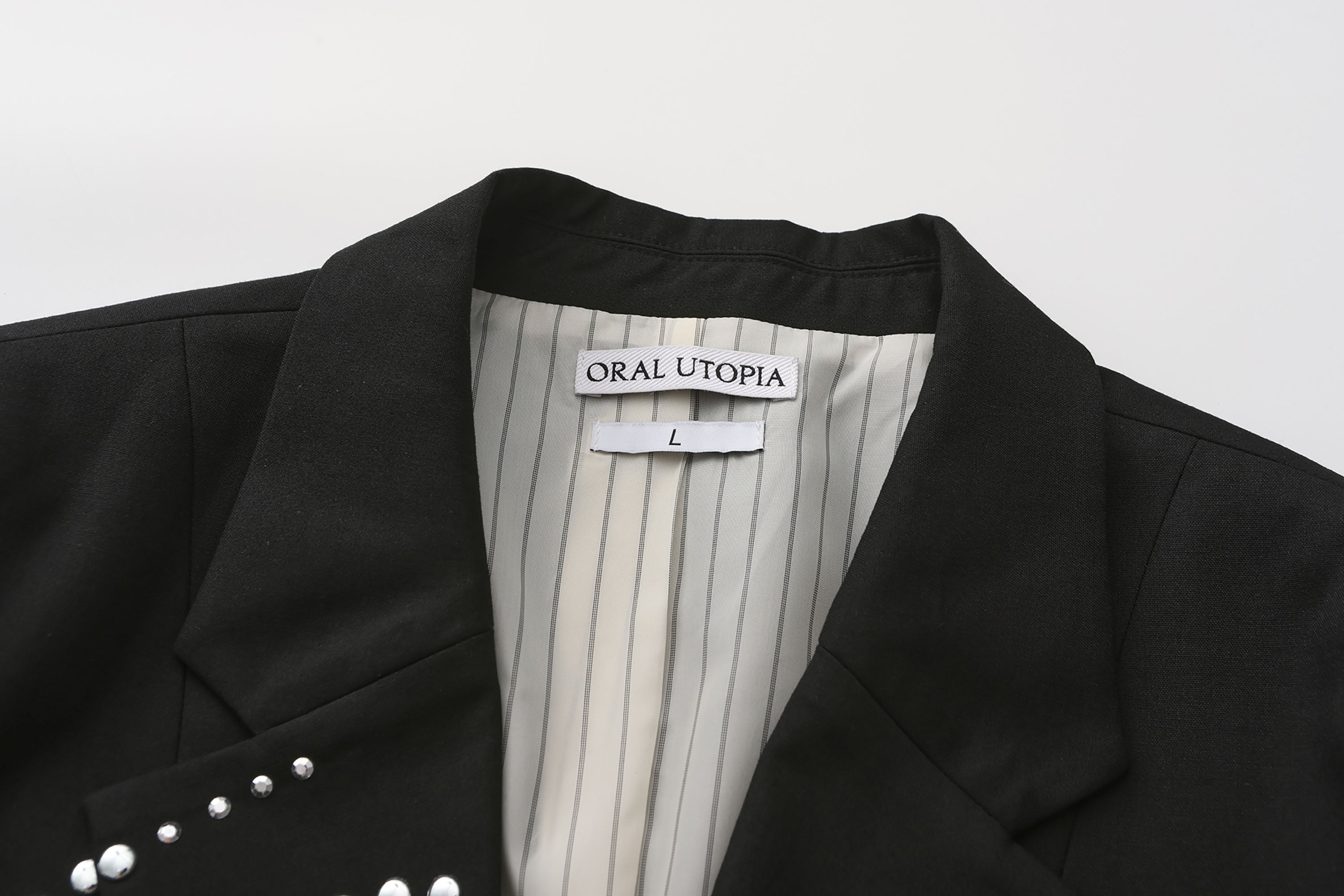 ORAL UTOPIA Spiral Embellished Blazer, premium urban and streetwear designers apparel on PROJECTISR.com, ORAL UTOPIA