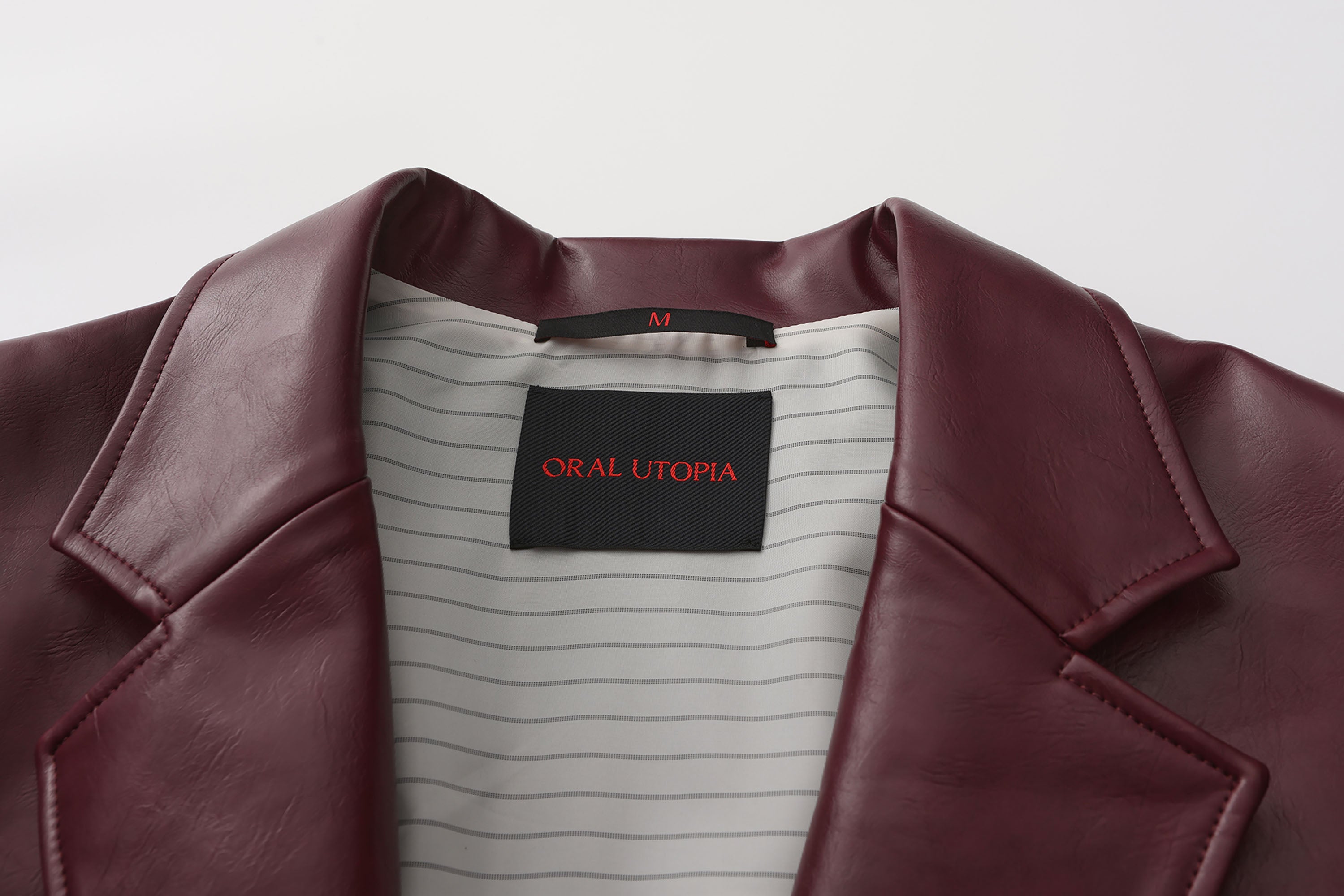 ORAL UTOPIA Glossy PU Blazer Ancora Red, premium urban and streetwear designers apparel on PROJECTISR.com, ORAL UTOPIA