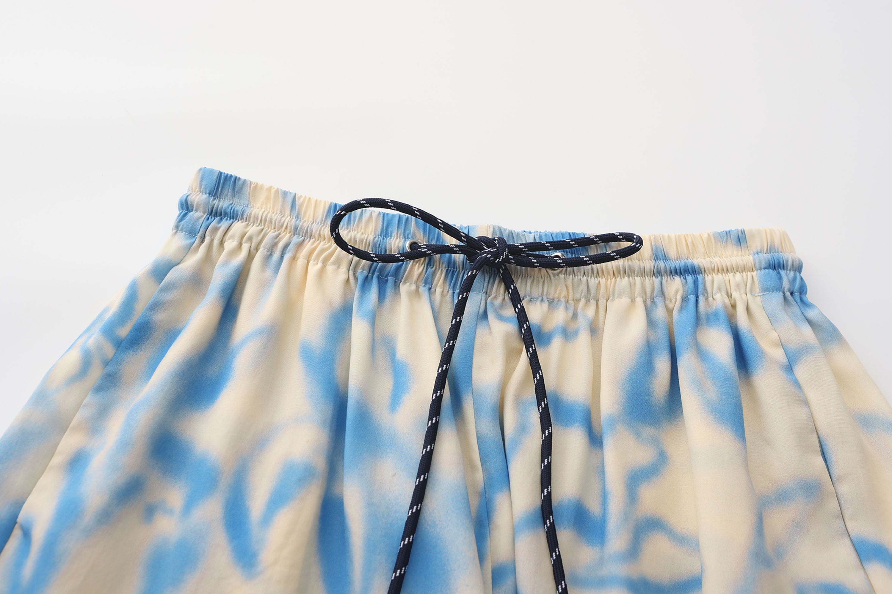 ORAL UTOPIA Airbrushed Floral Tencel Drawstring Shorts, premium urban and streetwear designers apparel on PROJECTISR.com, ORAL UTOPIA