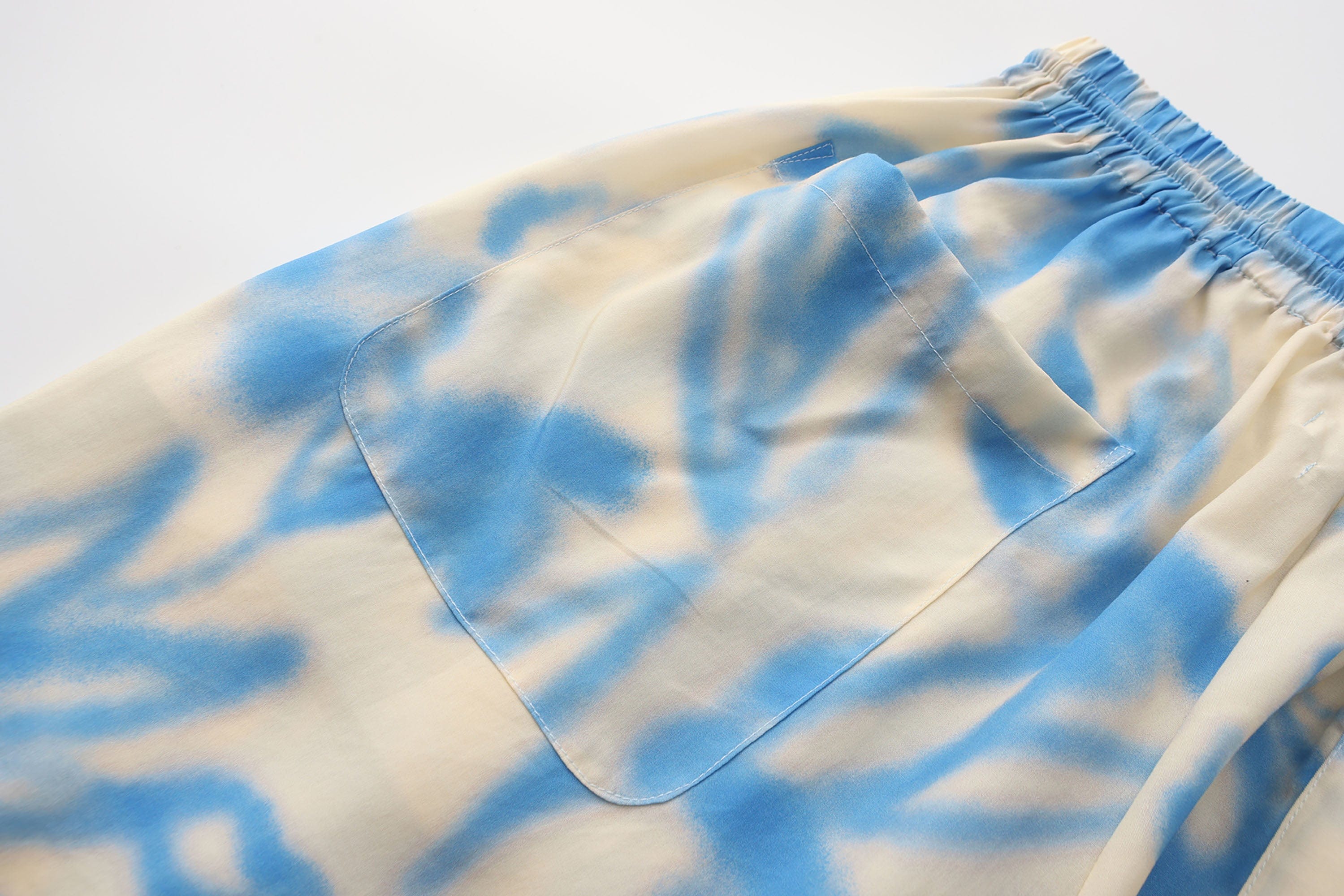 ORAL UTOPIA Airbrushed Floral Tencel Drawstring Shorts, premium urban and streetwear designers apparel on PROJECTISR.com, ORAL UTOPIA