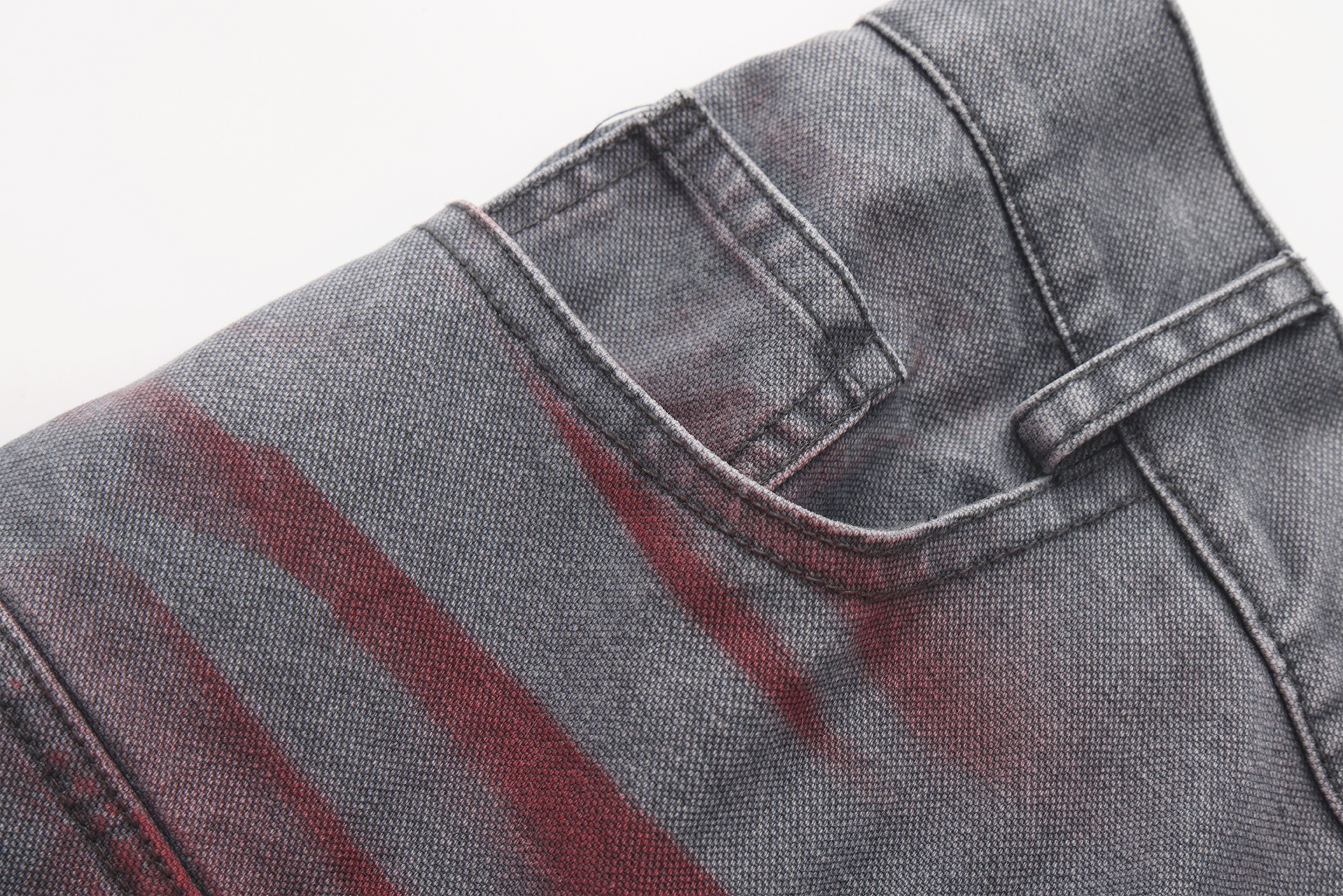 VANN VALRENCE Washed Distressed Multi-Pocket Utility Jeans