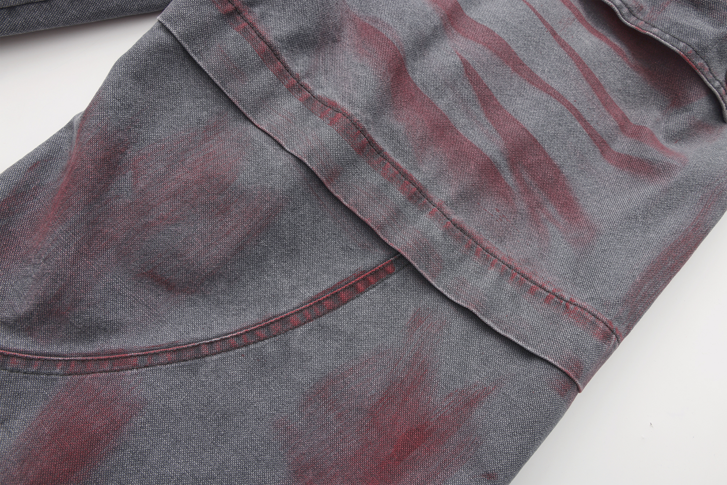 VANN VALRENCE Washed Distressed Multi-Pocket Utility Jeans