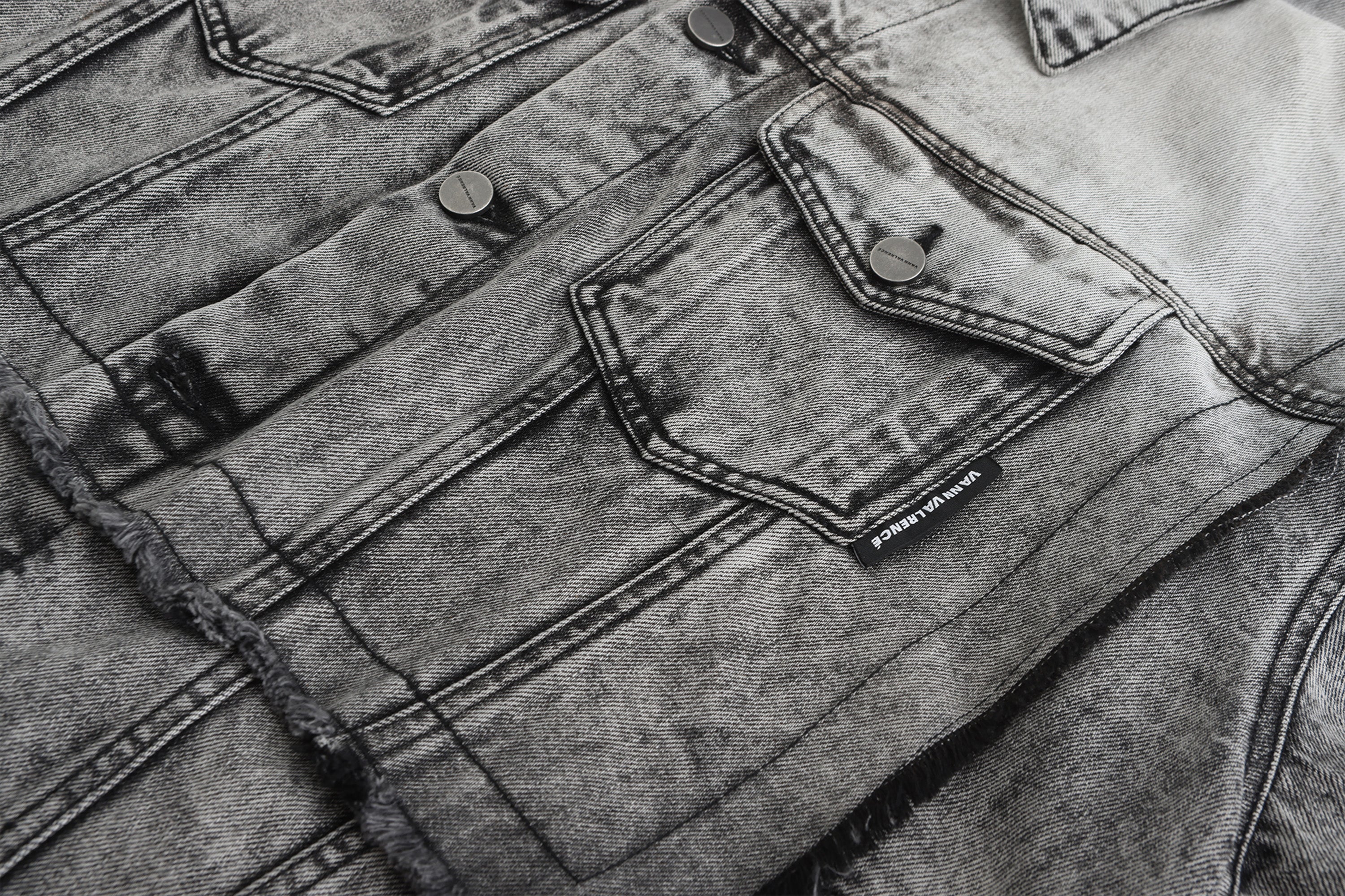 VANN VALRENCE Structural Panel Acid-Washed Oversized Denim Jacket, premium urban and streetwear designers apparel on PROJECTISR.com, VANN VALRENCE