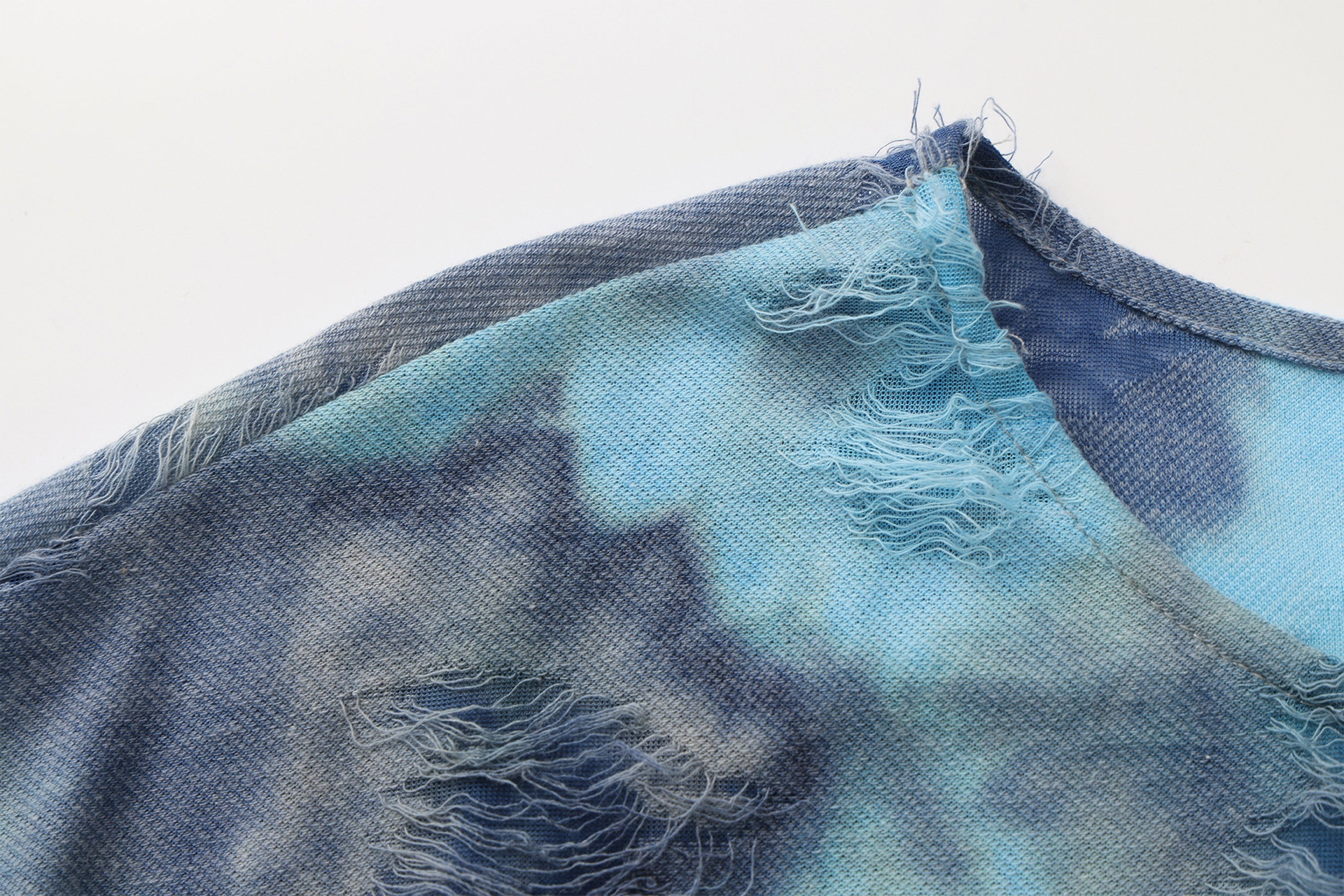 VANN VALRENCE Distressed Gradient Tie-Dye Long-Sleeve Tee, premium urban and streetwear designers apparel on PROJECTISR.com, VANN VALRENCE