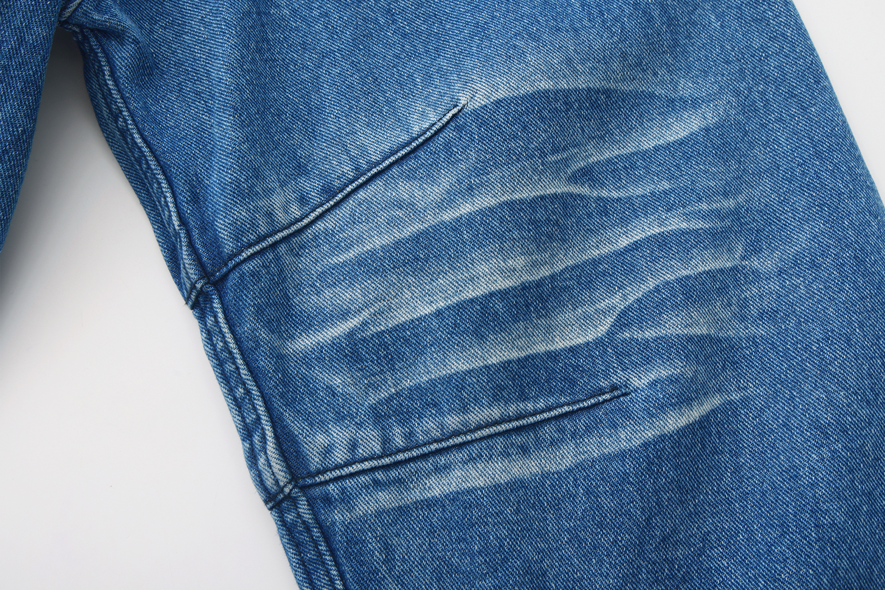 VANN VALRENCE Washed Contrast Faux-Leather Collar Denim Jacket