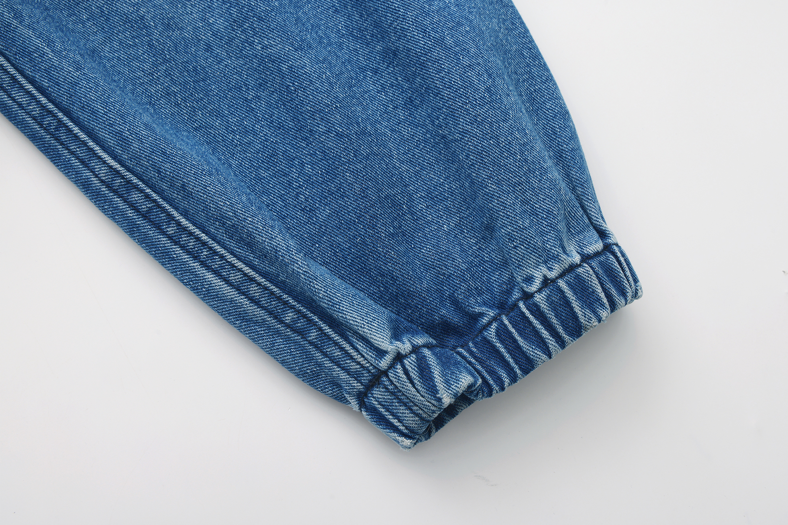 VANN VALRENCE Washed Contrast Faux-Leather Collar Denim Jacket