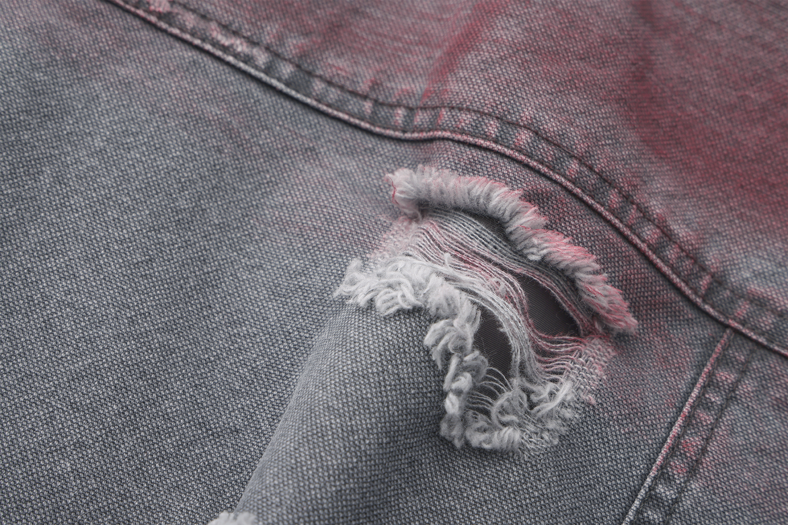 VANN VALRENCE Washed Distressed Multi-Pocket Utility Denim Jacket