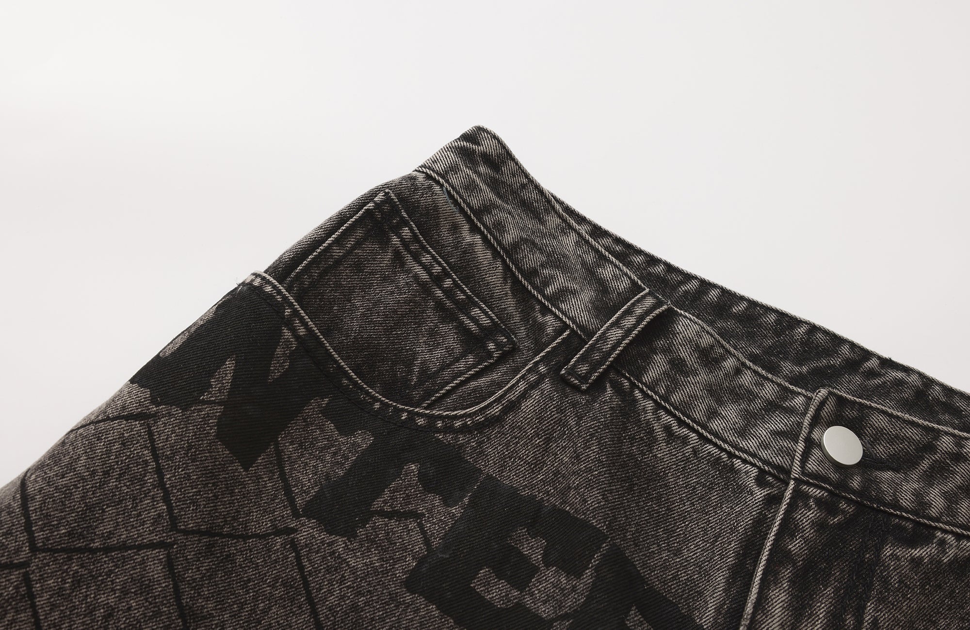 INTERRUPT Graphic Adjustable Hem Jeans
