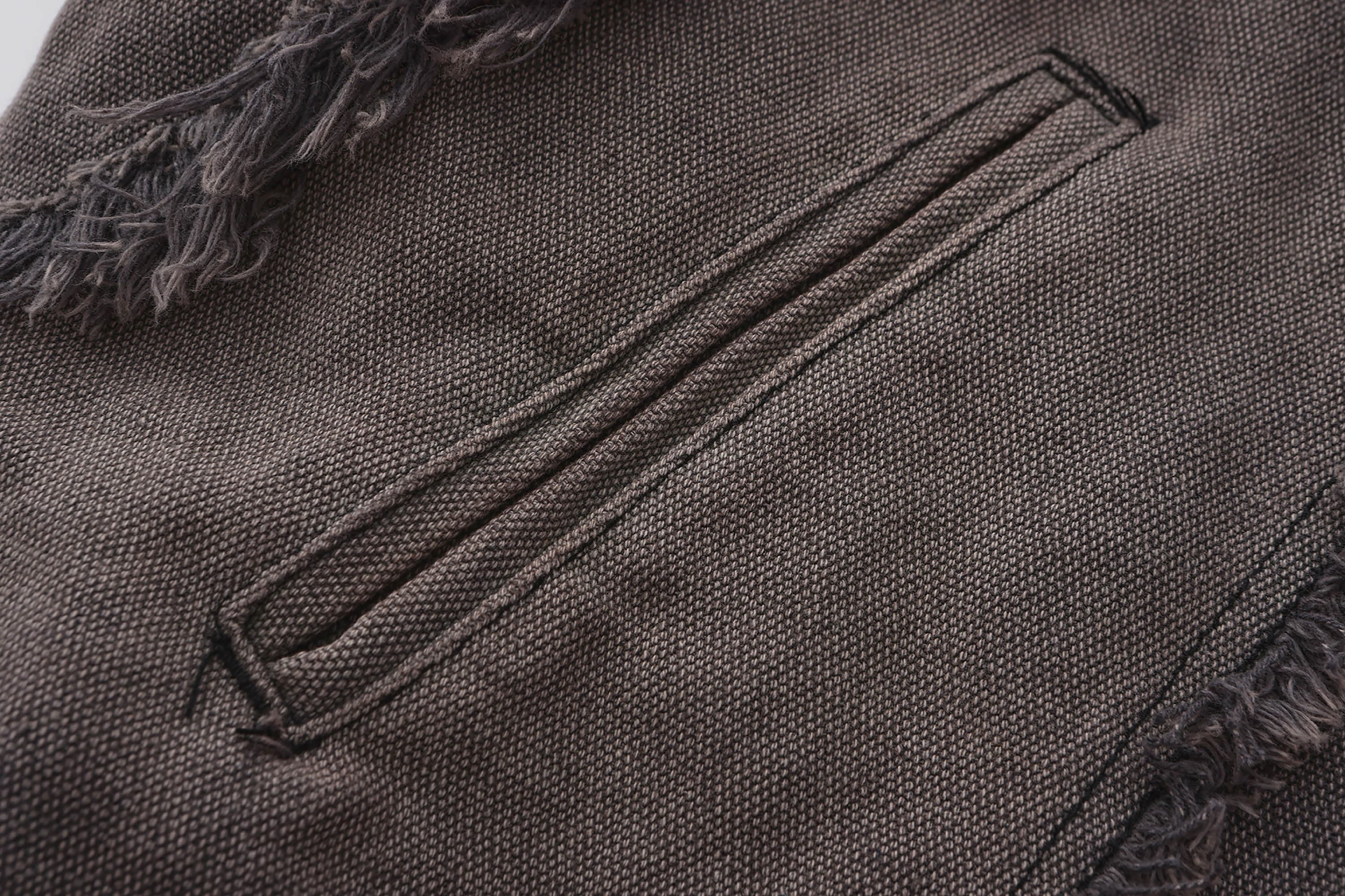 BLACK8MOB Deconstructed Frayed Jacket, premium urban and streetwear designers apparel on PROJECTISR.com, BLACK8MOB