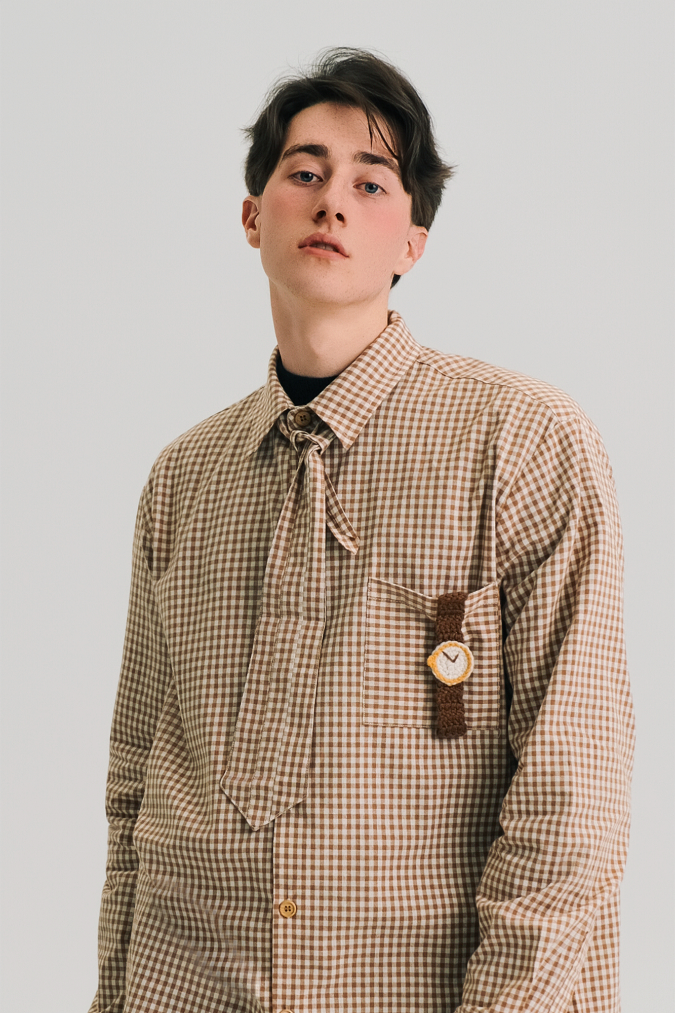 WIID Neck Tie Gingham Shirt