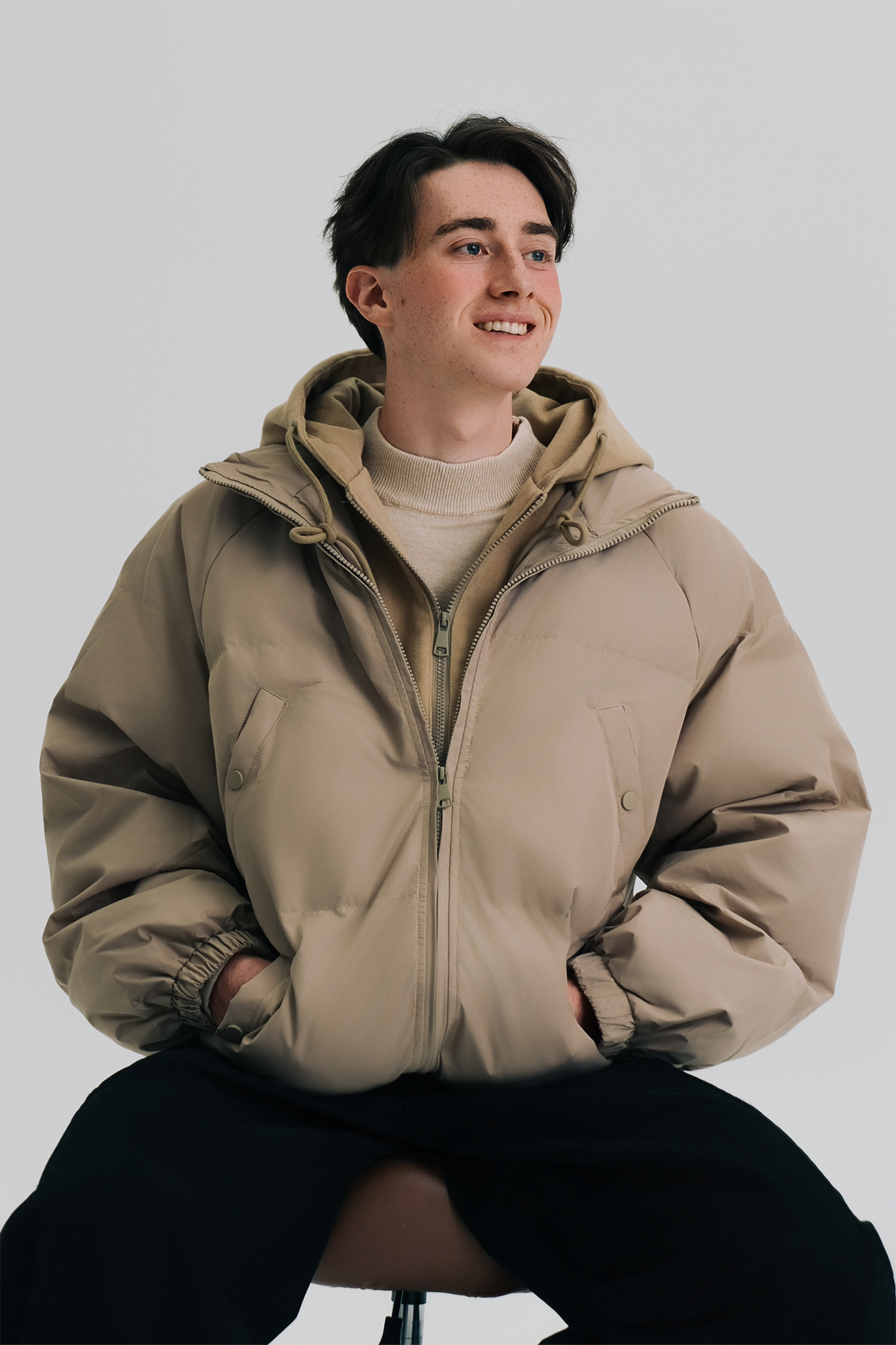 WIID Essential faux layered Hooded Puffer Jacket