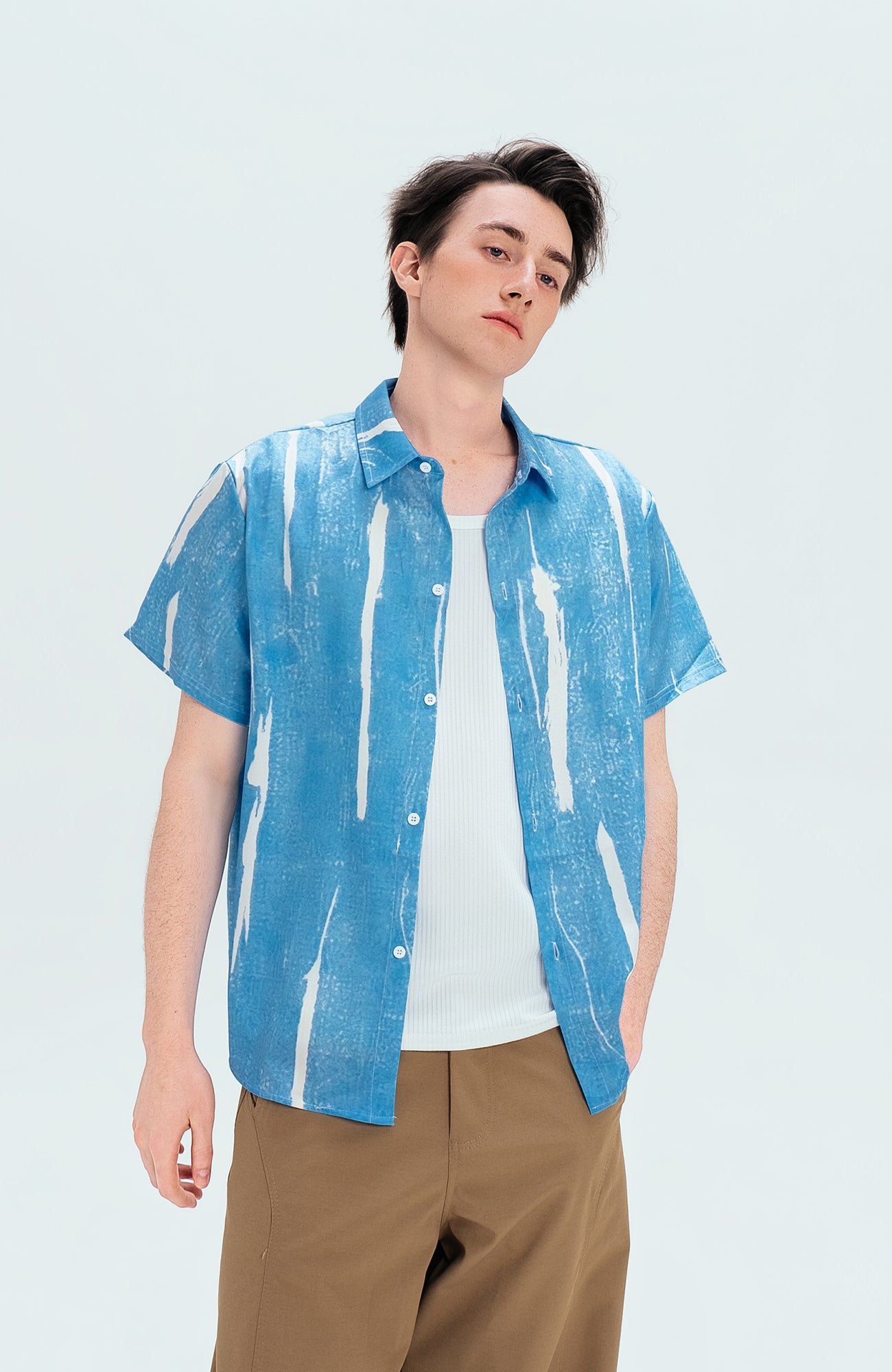 WIID Brush-Paint Full-Print Half Shirt, premium urban and streetwear designers apparel on PROJECTISR.com, WIID